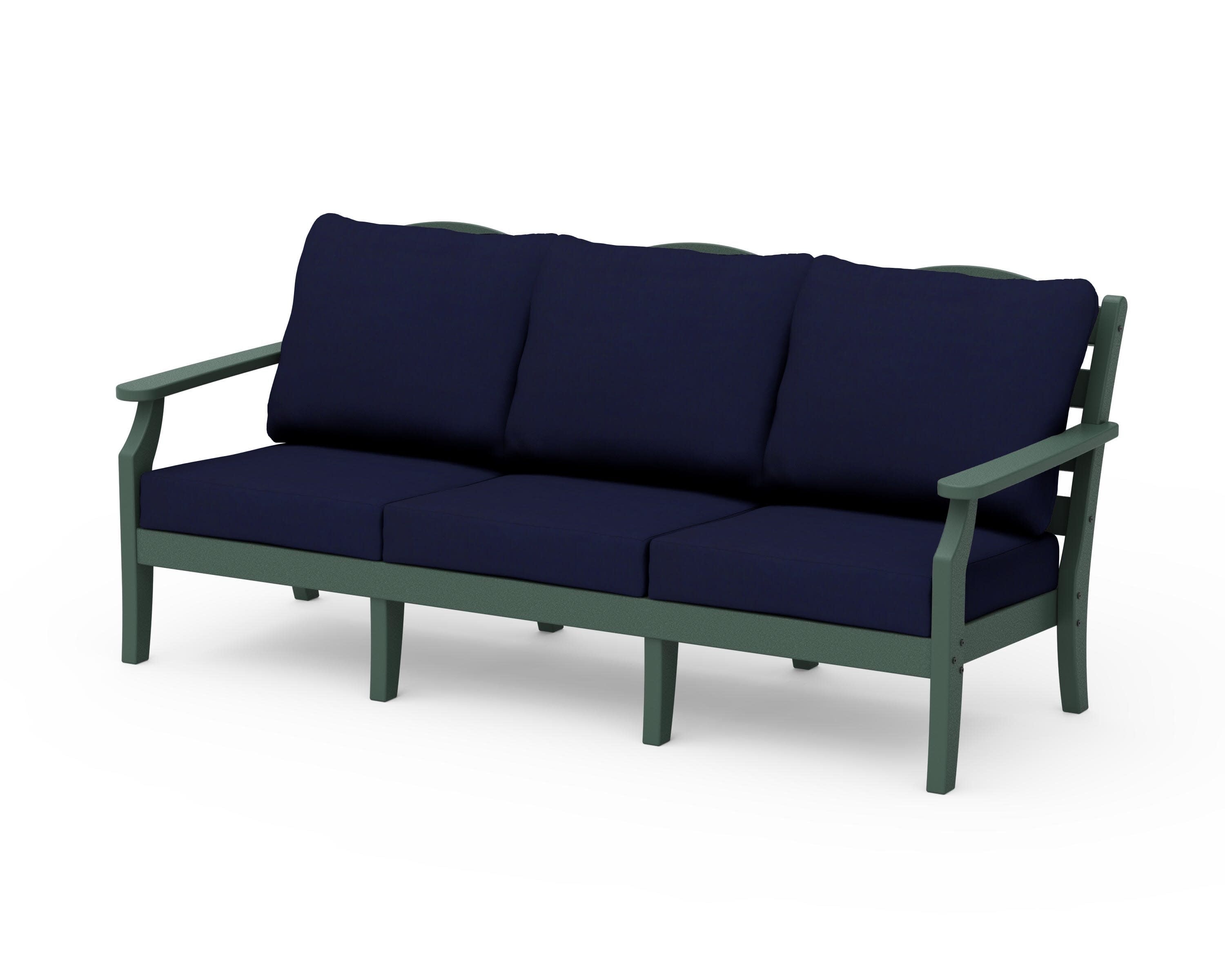 Savannah Deep Seating Sofa in Green / Navy