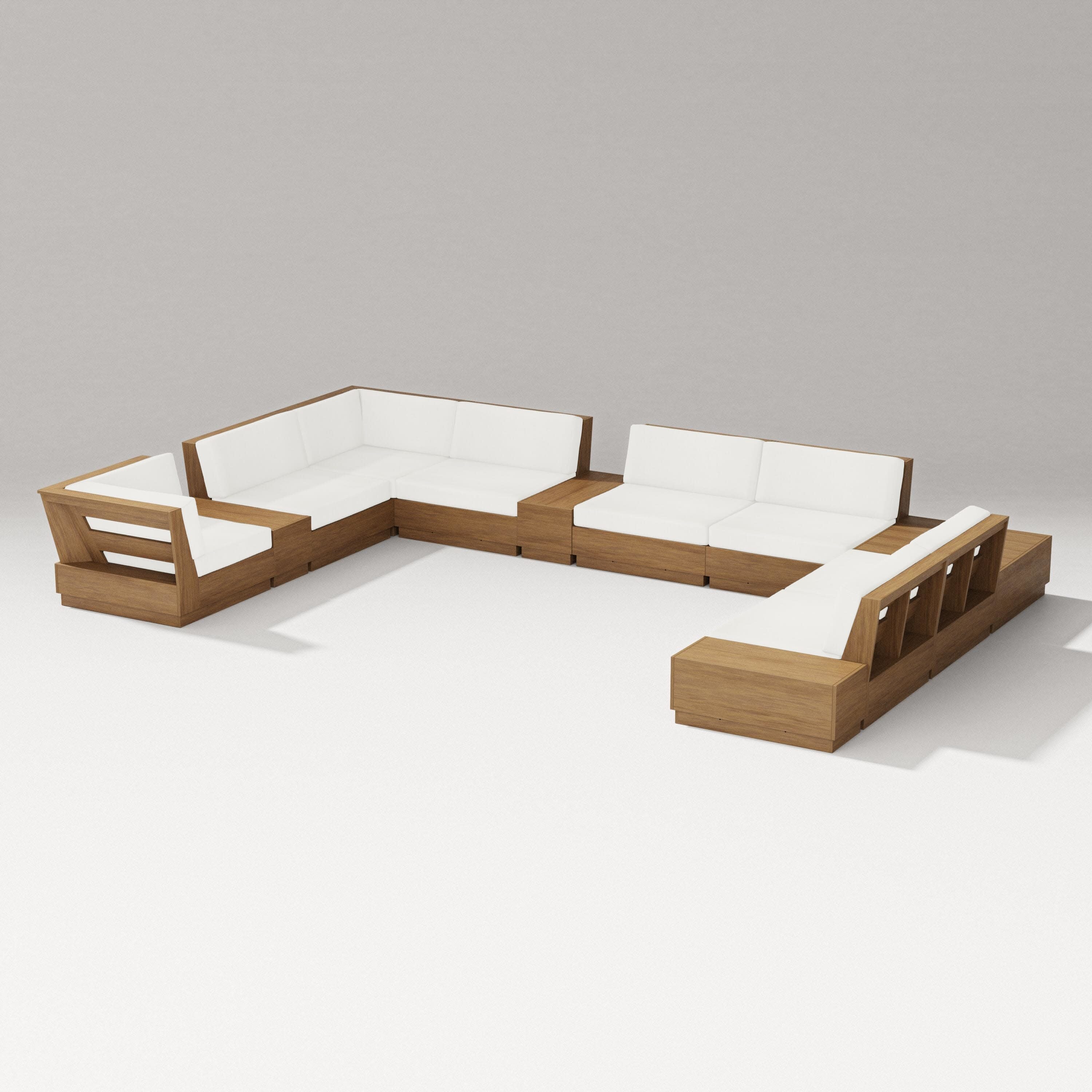 Elevate 12-Piece Conversation Sectional Set in Natural / Natural Linen