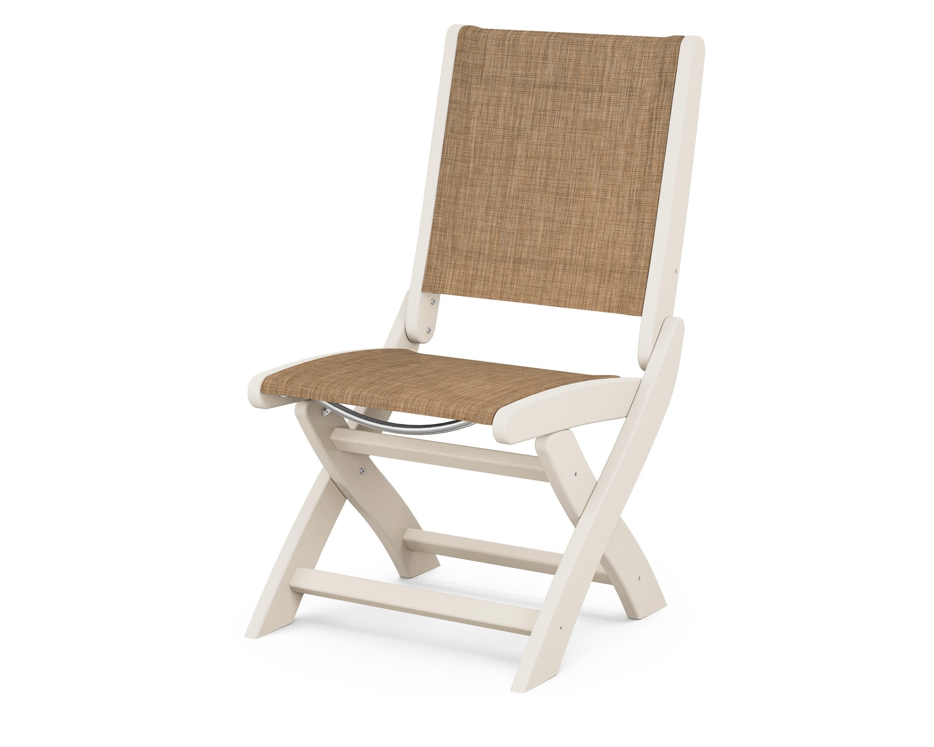 Coastal Folding Side Chair in Sand / Burlap Sling