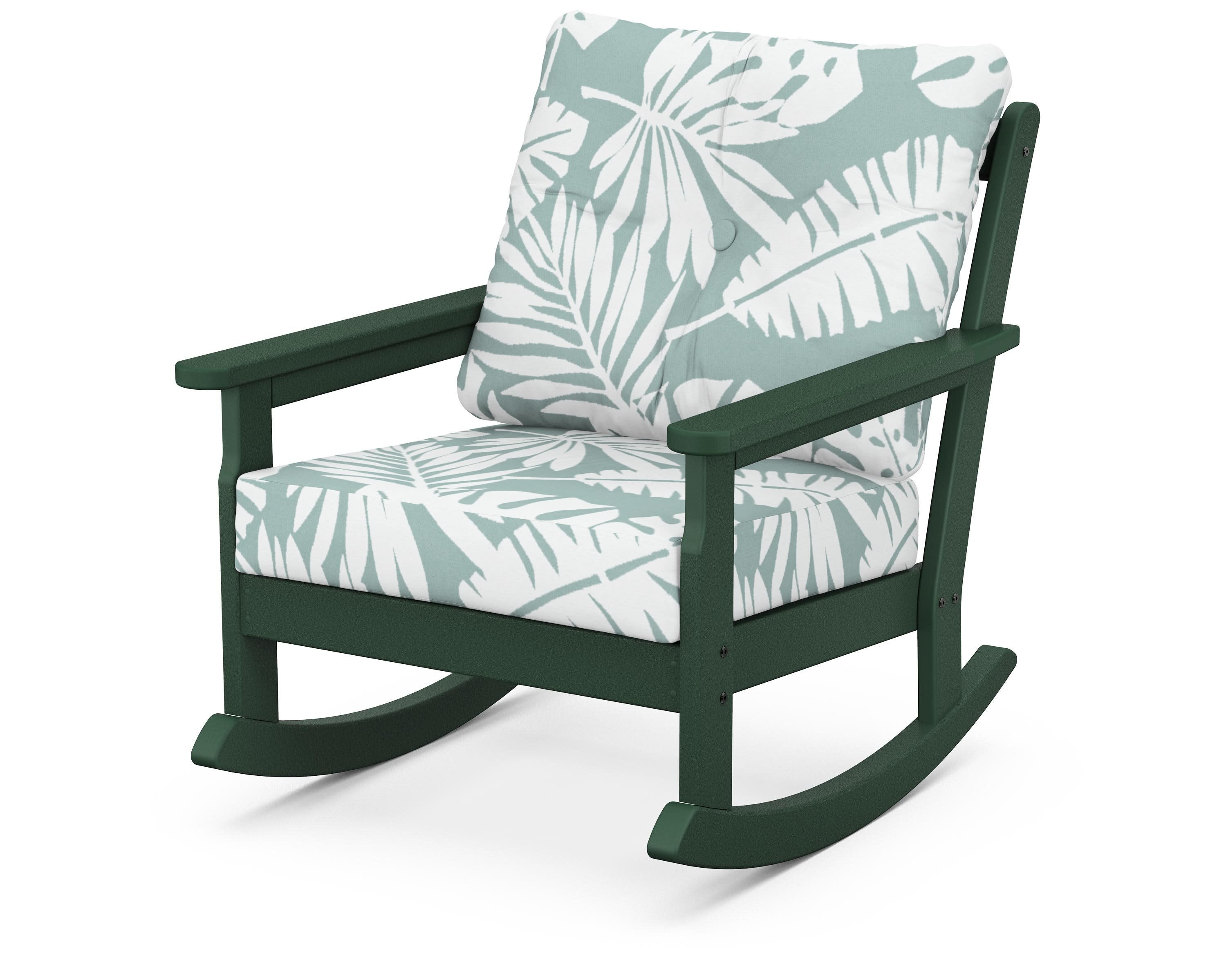Vineyard Deep Seating Rocking Chair in Green / Leaf Glacier Spa