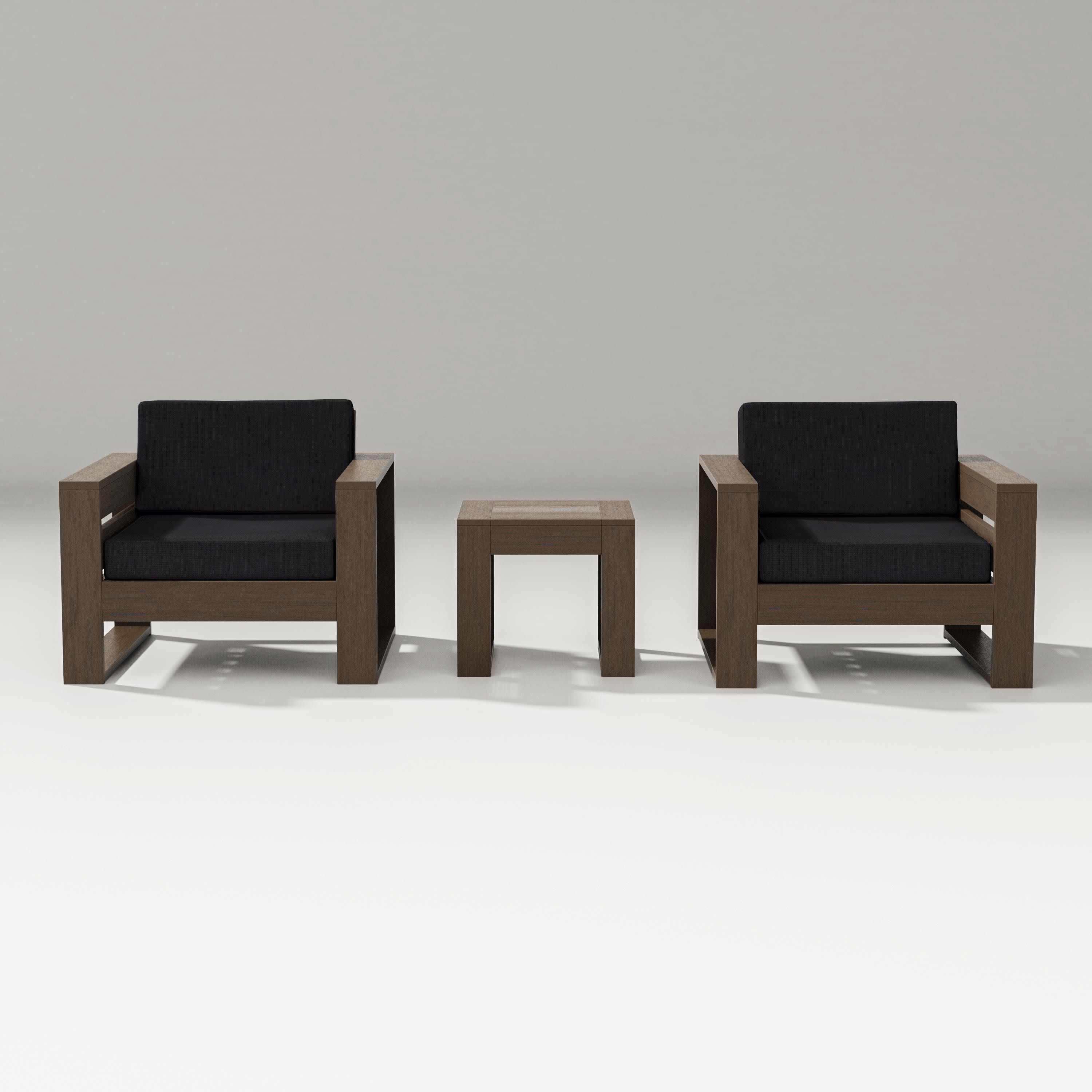 Latitude 3-Piece Lounge Chair Set in Kona / Midnight Linen