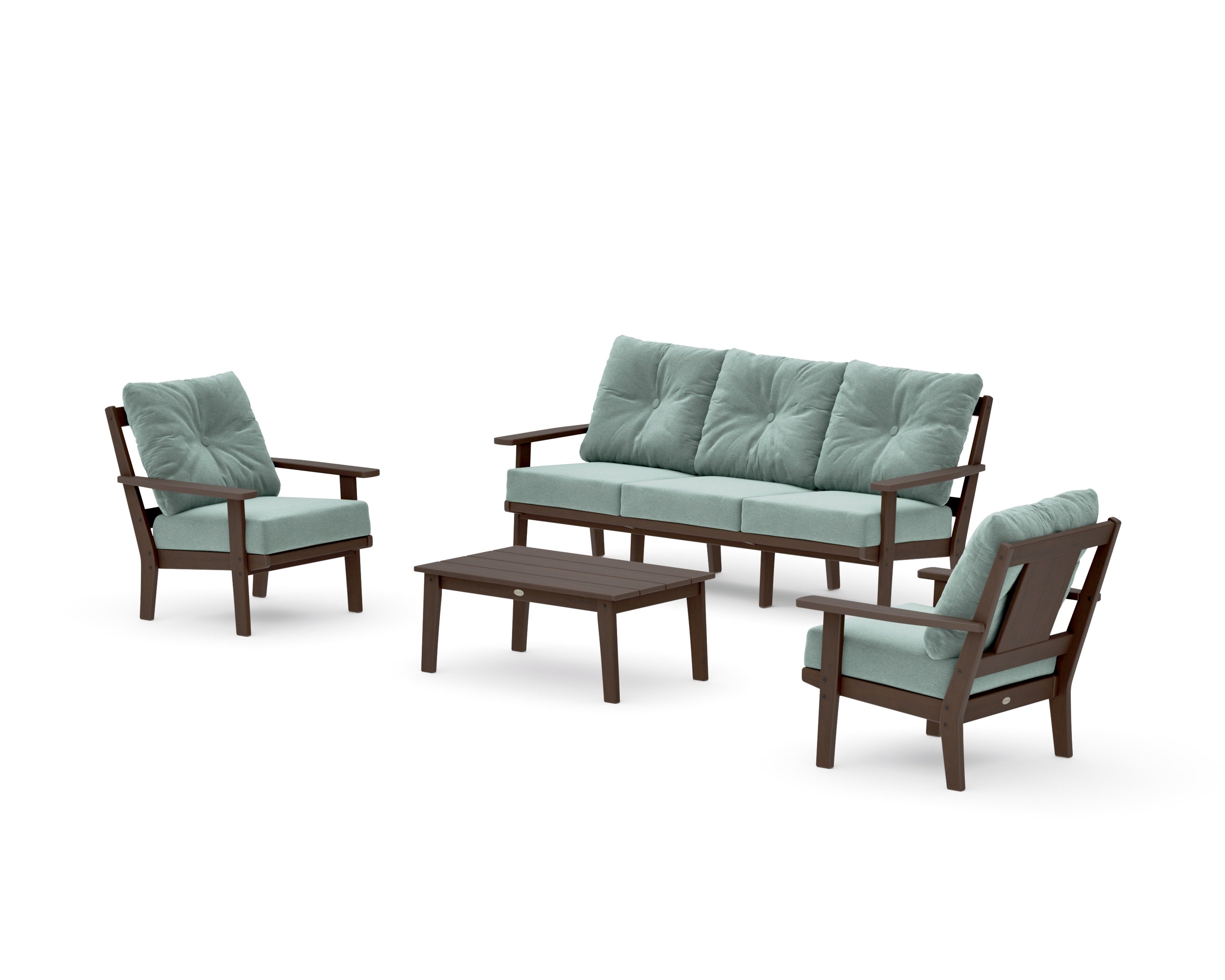 Prairie 4-Piece Deep Seating Set with Sofa in Kona / Glacier Spa