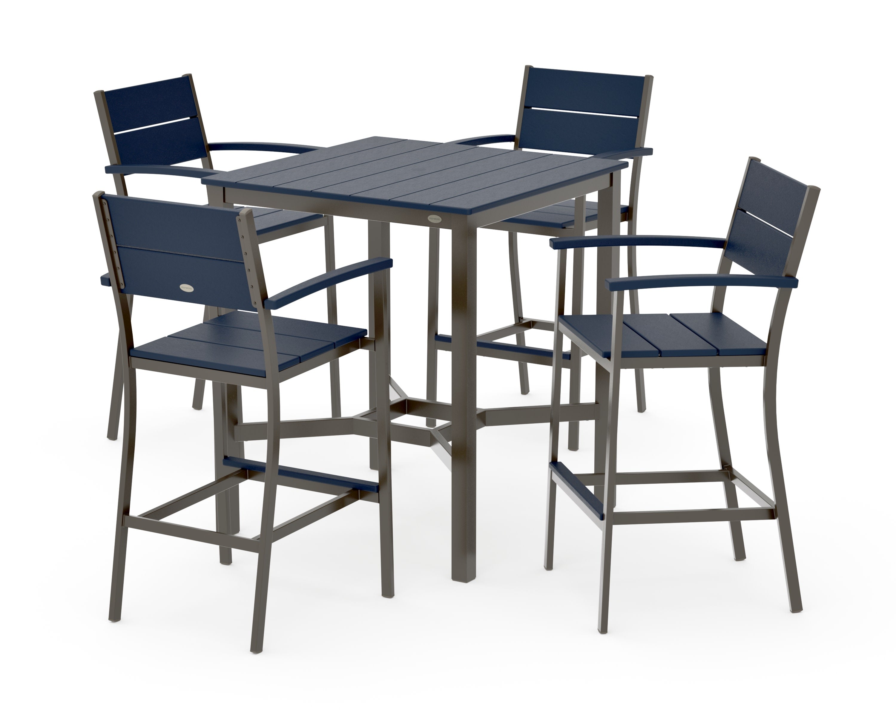 Main Street 5-Piece Bar Set in Bronze / Navy