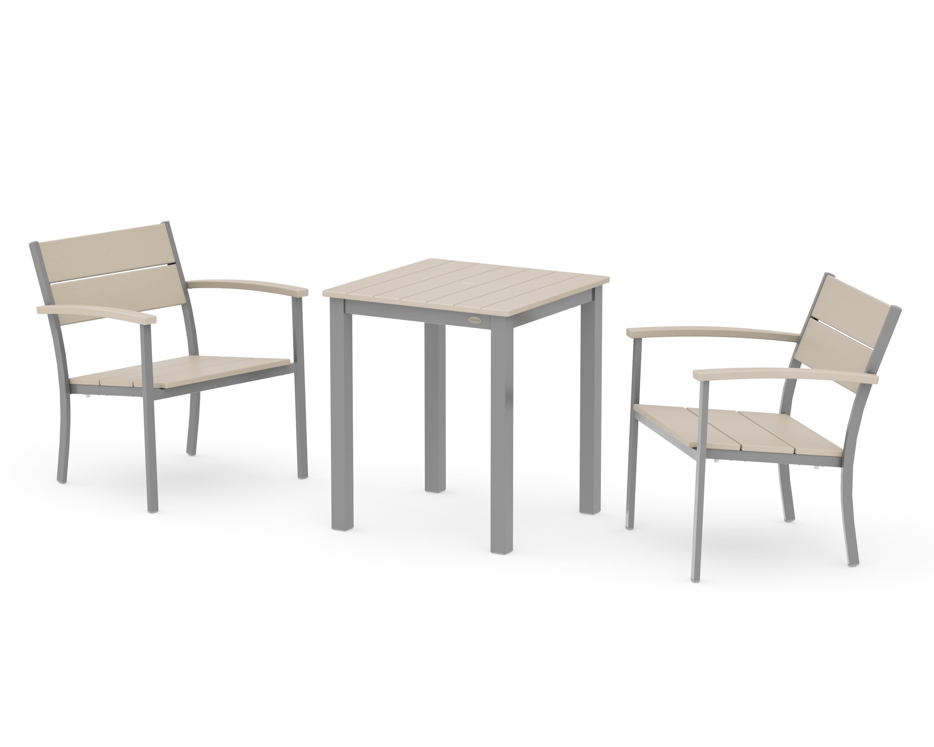 Main Street 3-Piece Square Dining Set in Silver / Sand