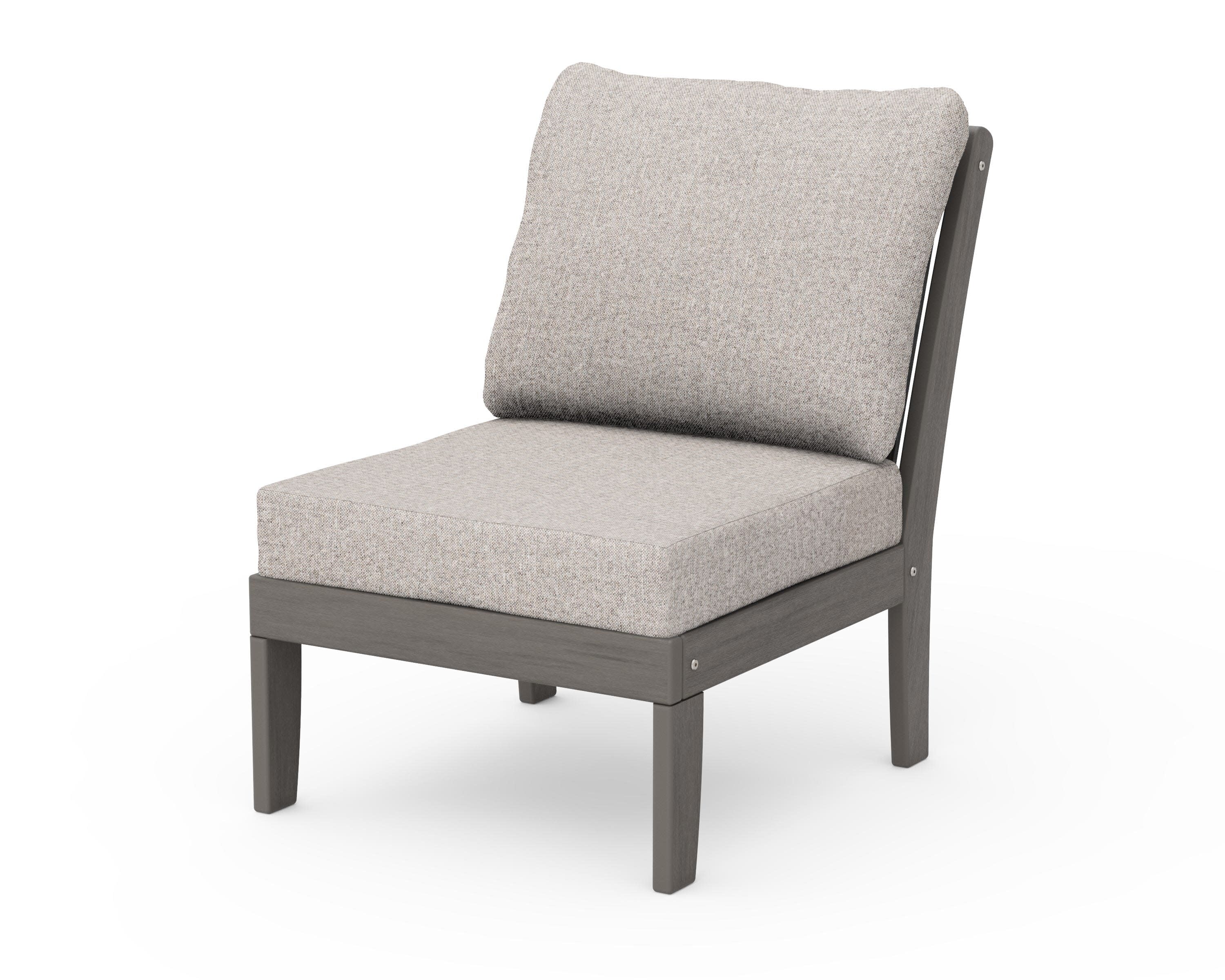 Braxton Modular Armless Chair in Driftwood / Weathered Tweed