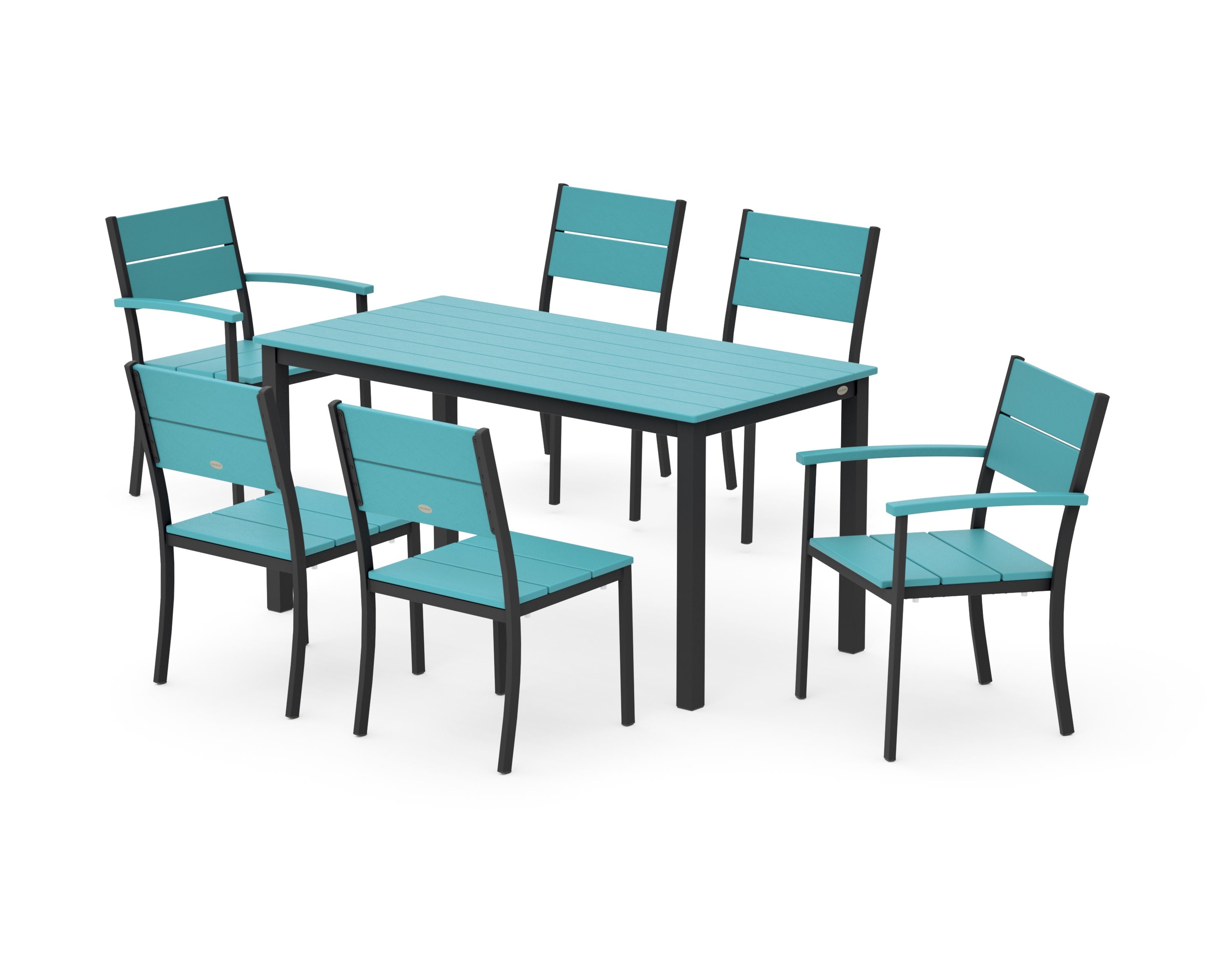 Main Street 7-Piece Dining Set in Black / Aruba