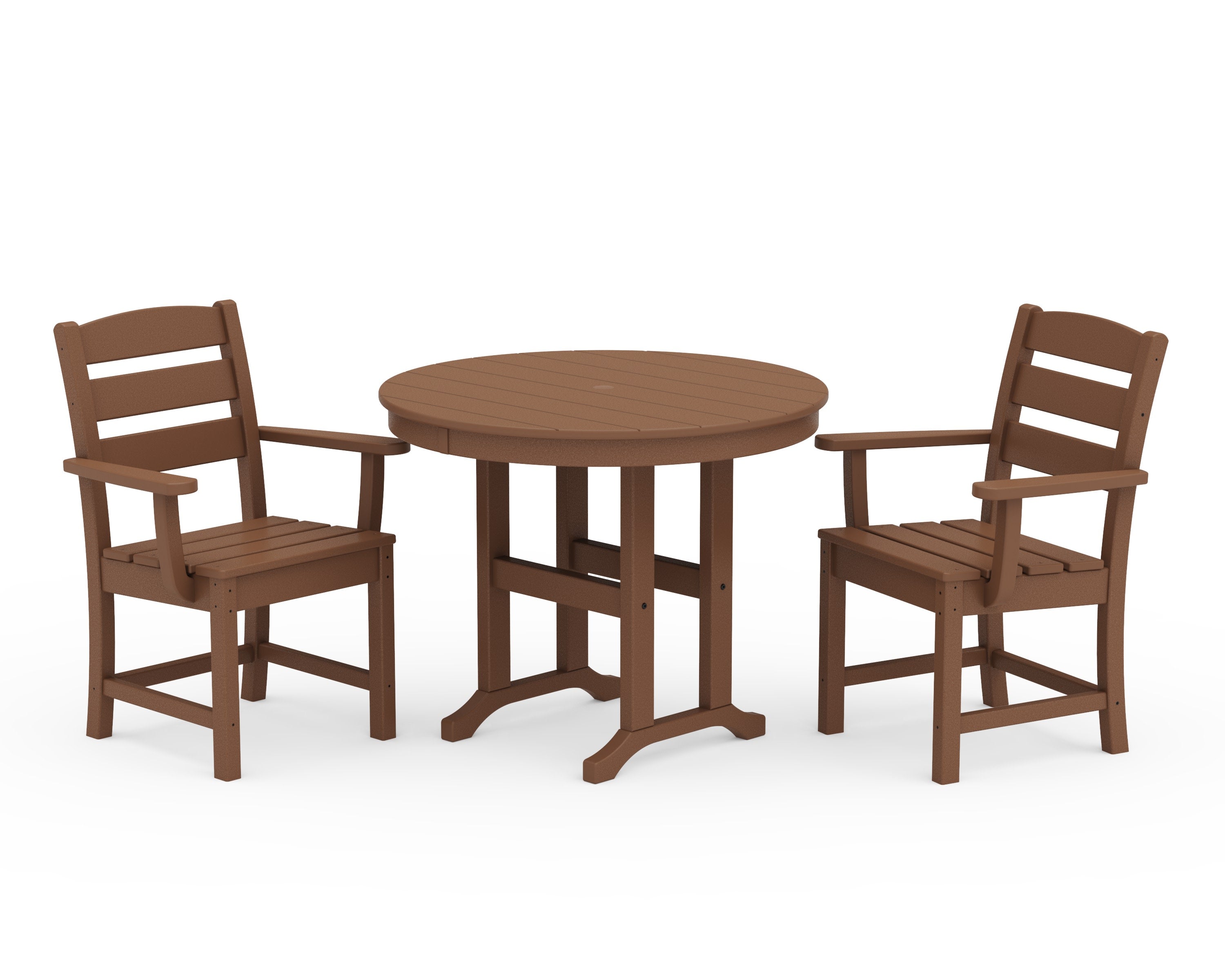 Lakeside 3-Piece Round Dining Set in Teak