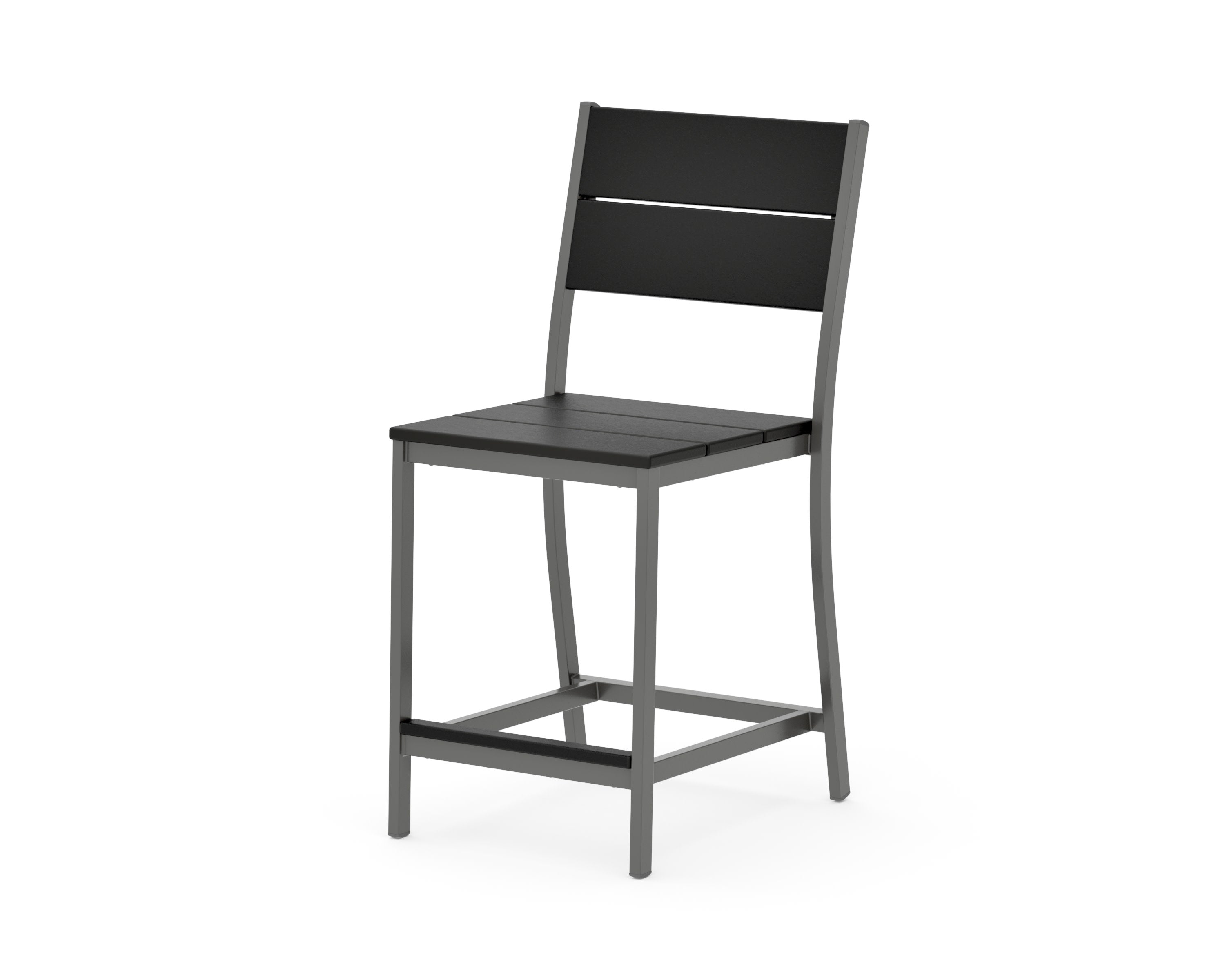 Main Street Counter Side Chair in Charcoal / Black
