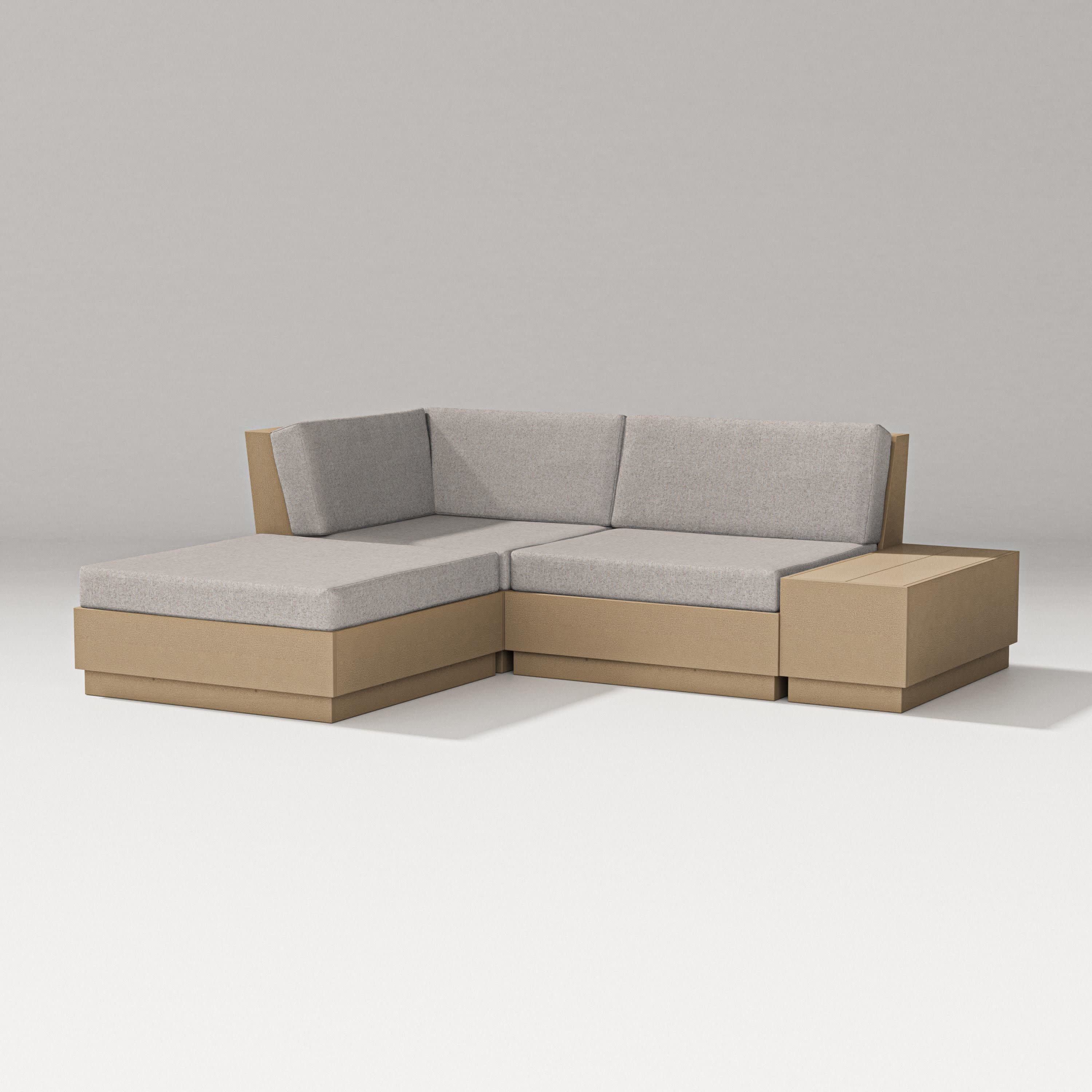 Elevate Loveseat Sectional with Chaise in Vintage Sahara / Weathered Tweed