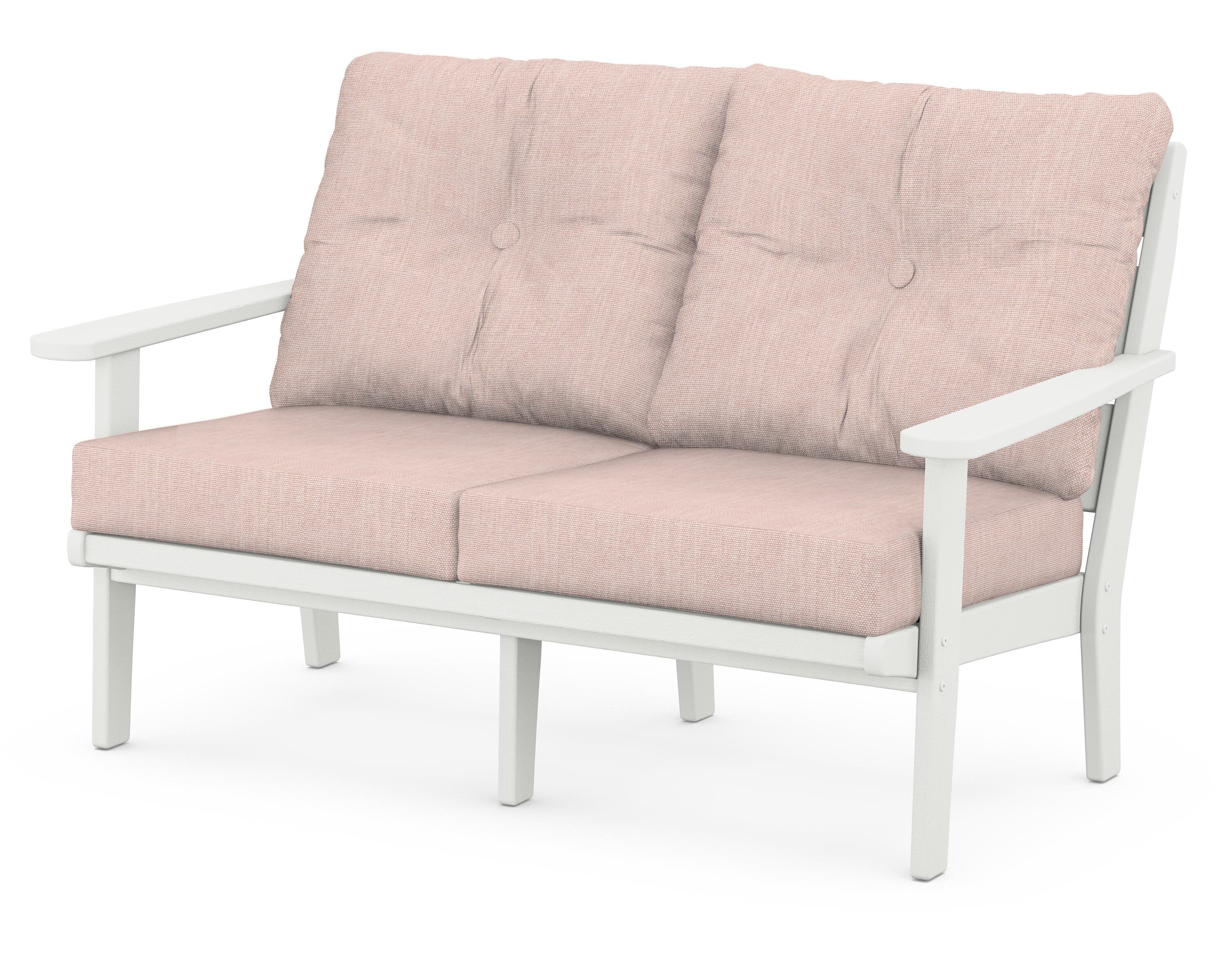 Lakeside Deep Seating Loveseat in Vintage White / Play Cameo