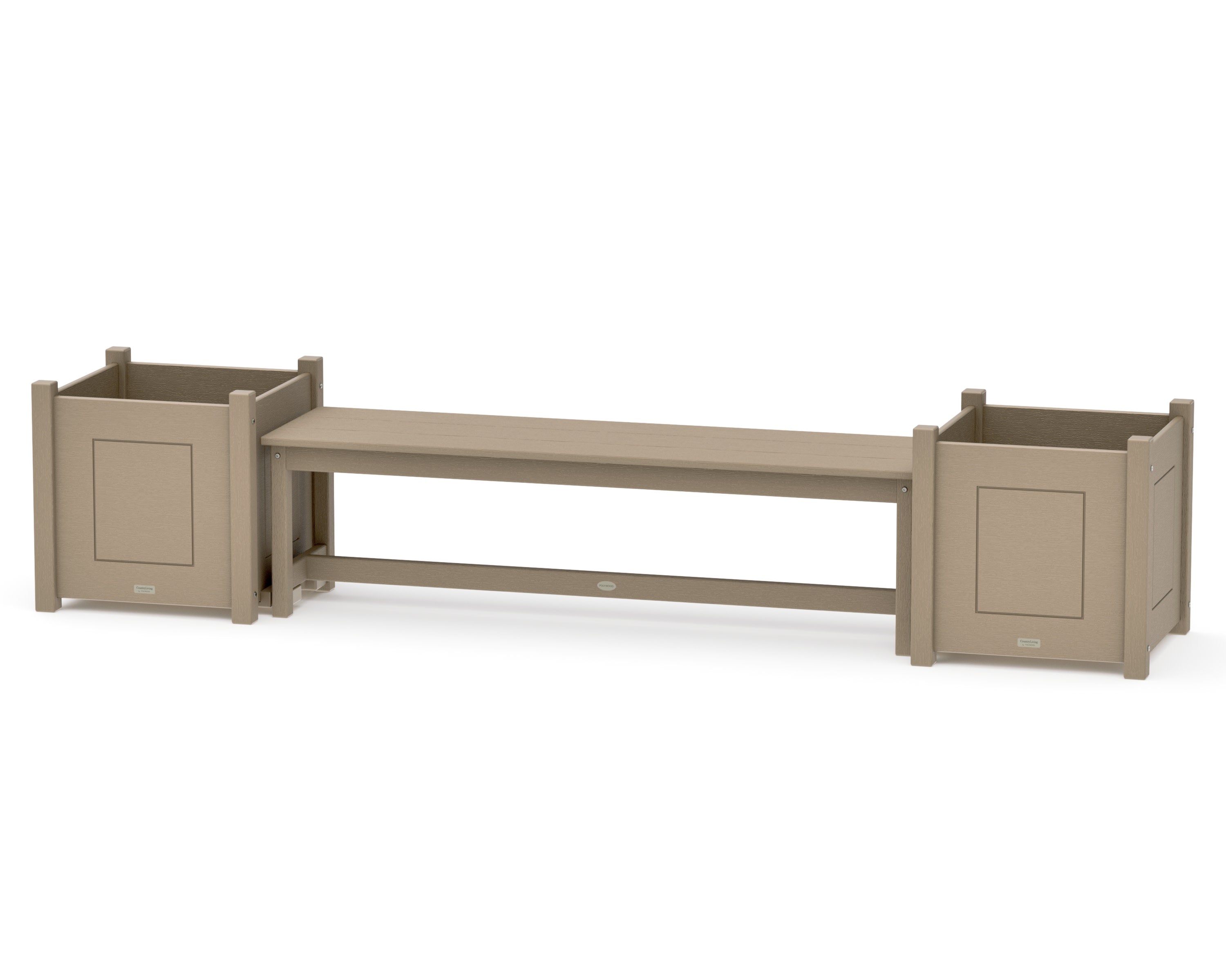 60" Country Living Straight Planter Bench Set - Large in Vintage Sahara