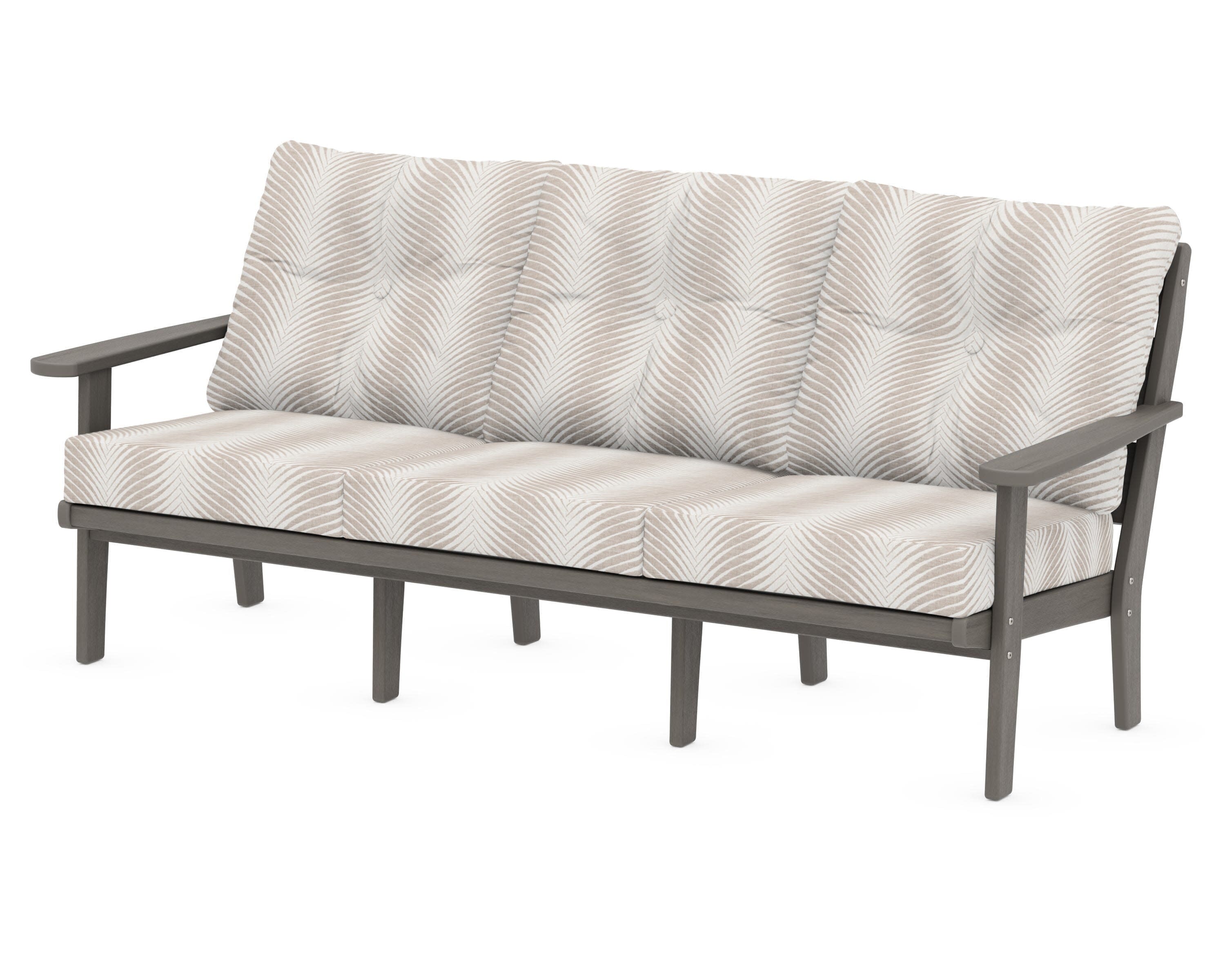 Lakeside Deep Seating Sofa in Driftwood / Clock Out Cloud