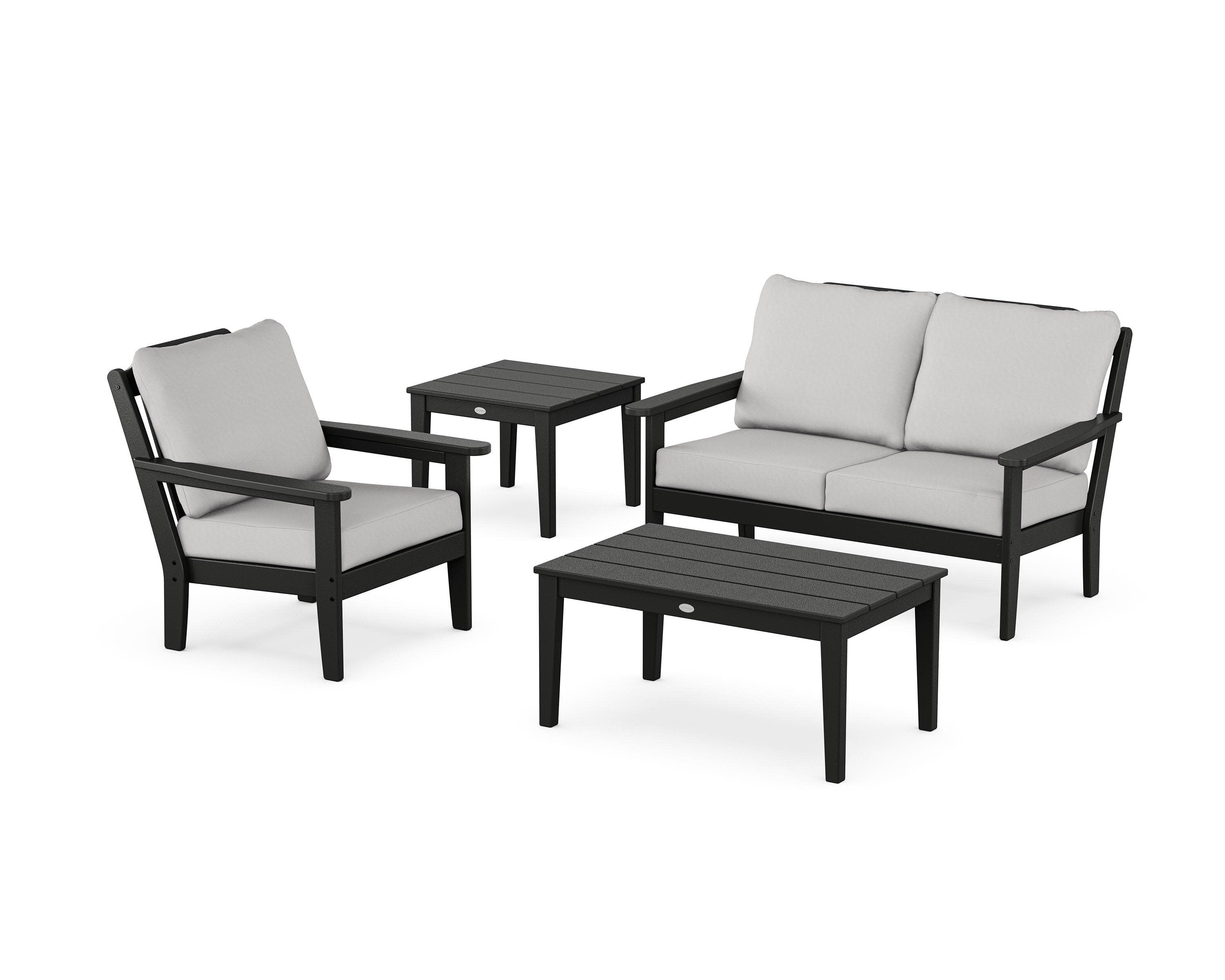 Wovendale 4-Piece Deep Seating Set in Black / Diamond in the Rough