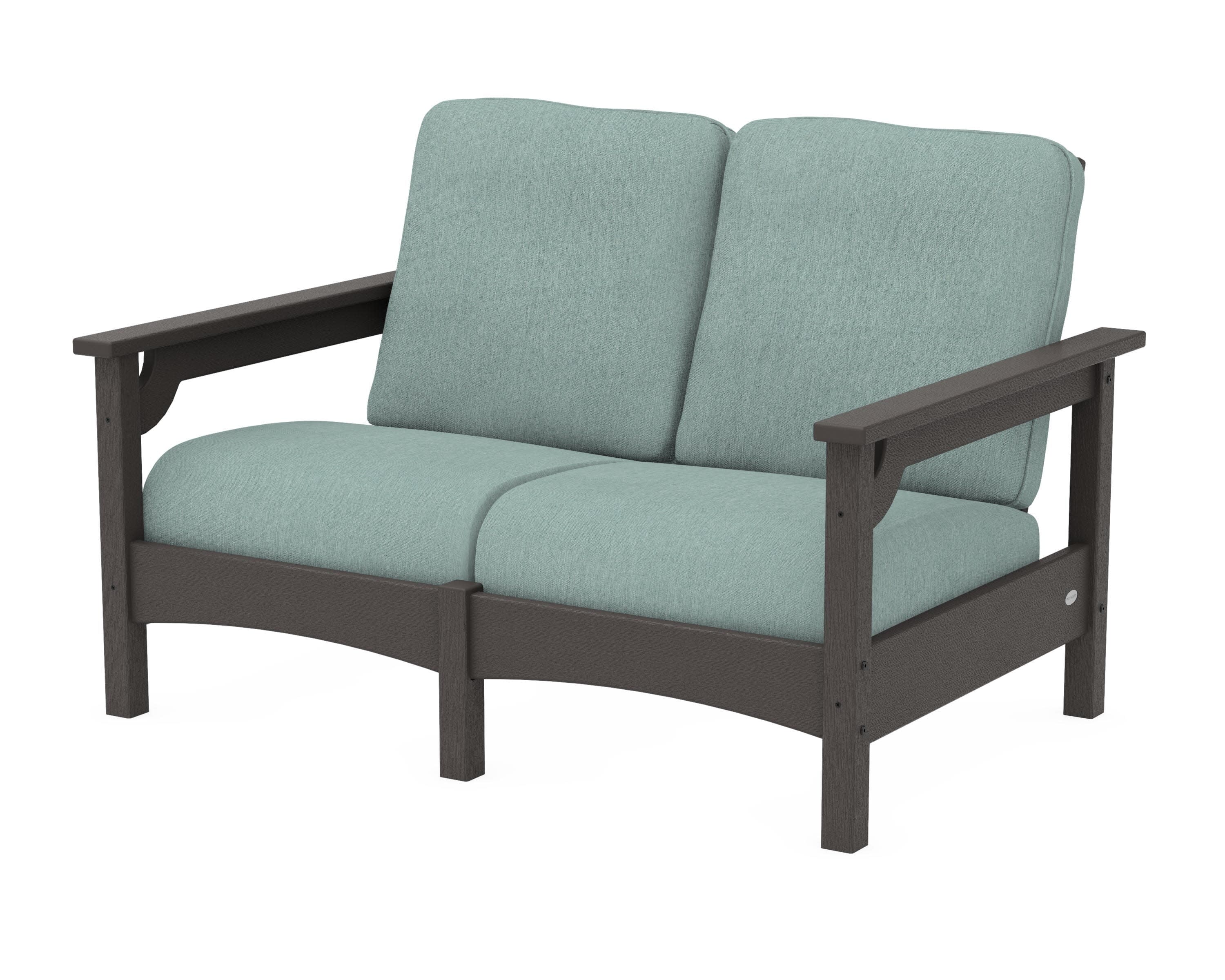 Club Loveseat in Vintage Coffee / Glacier Spa