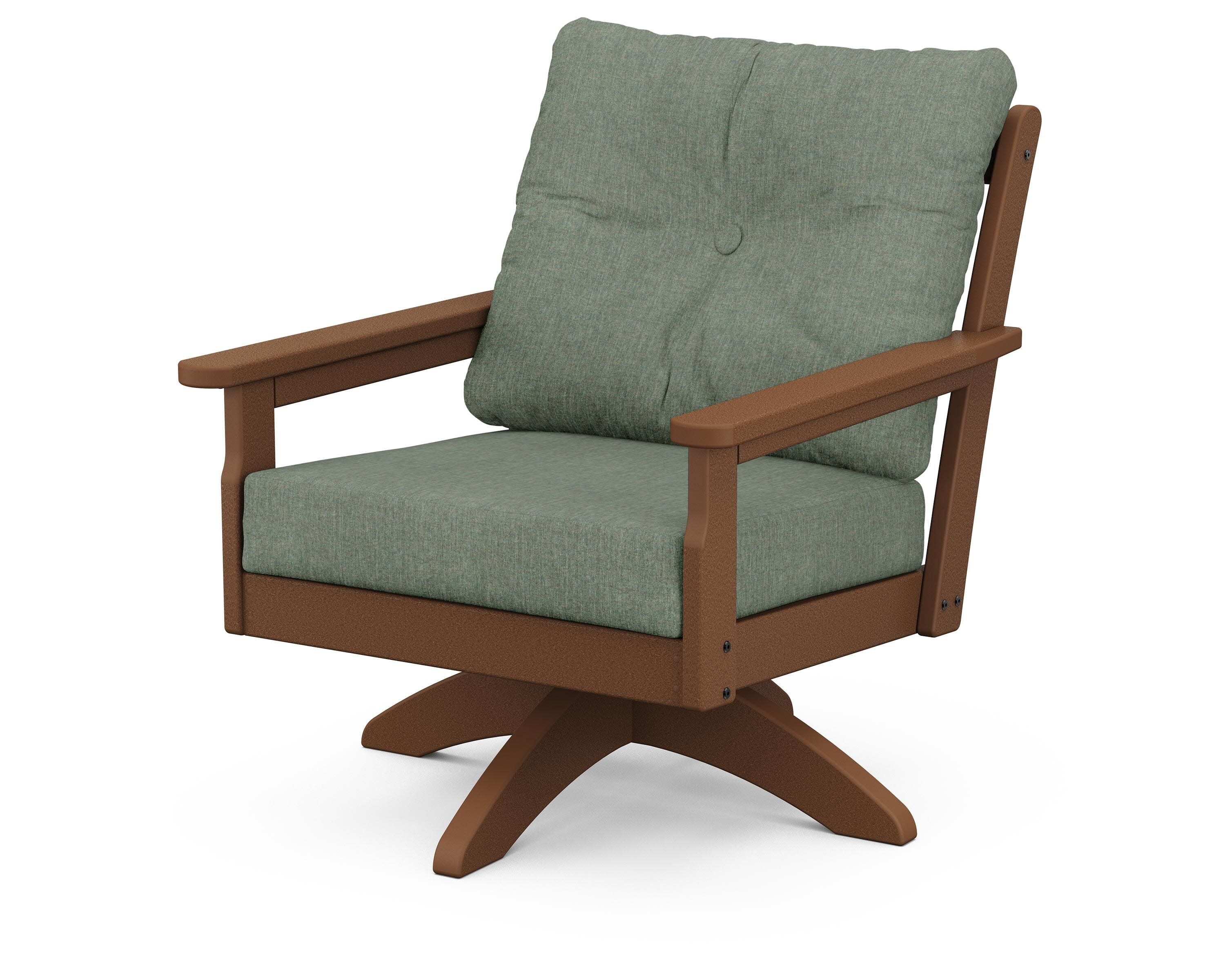 Vineyard Deep Seating Swivel Chair in Teak / Cast Sage