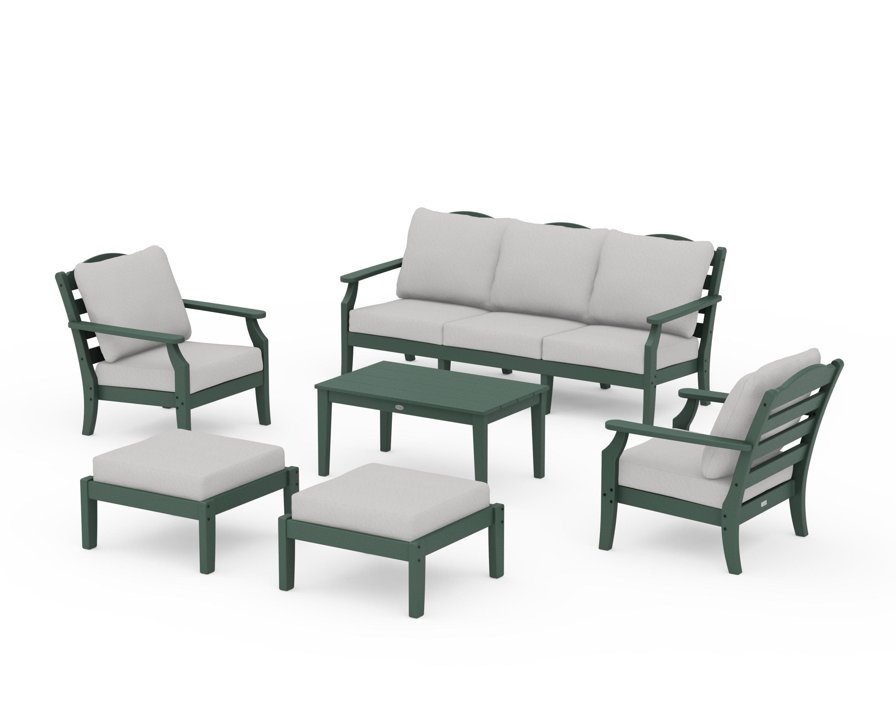 Savannah 6-Piece Lounge Sofa Set in Green / Diamond in the Rough