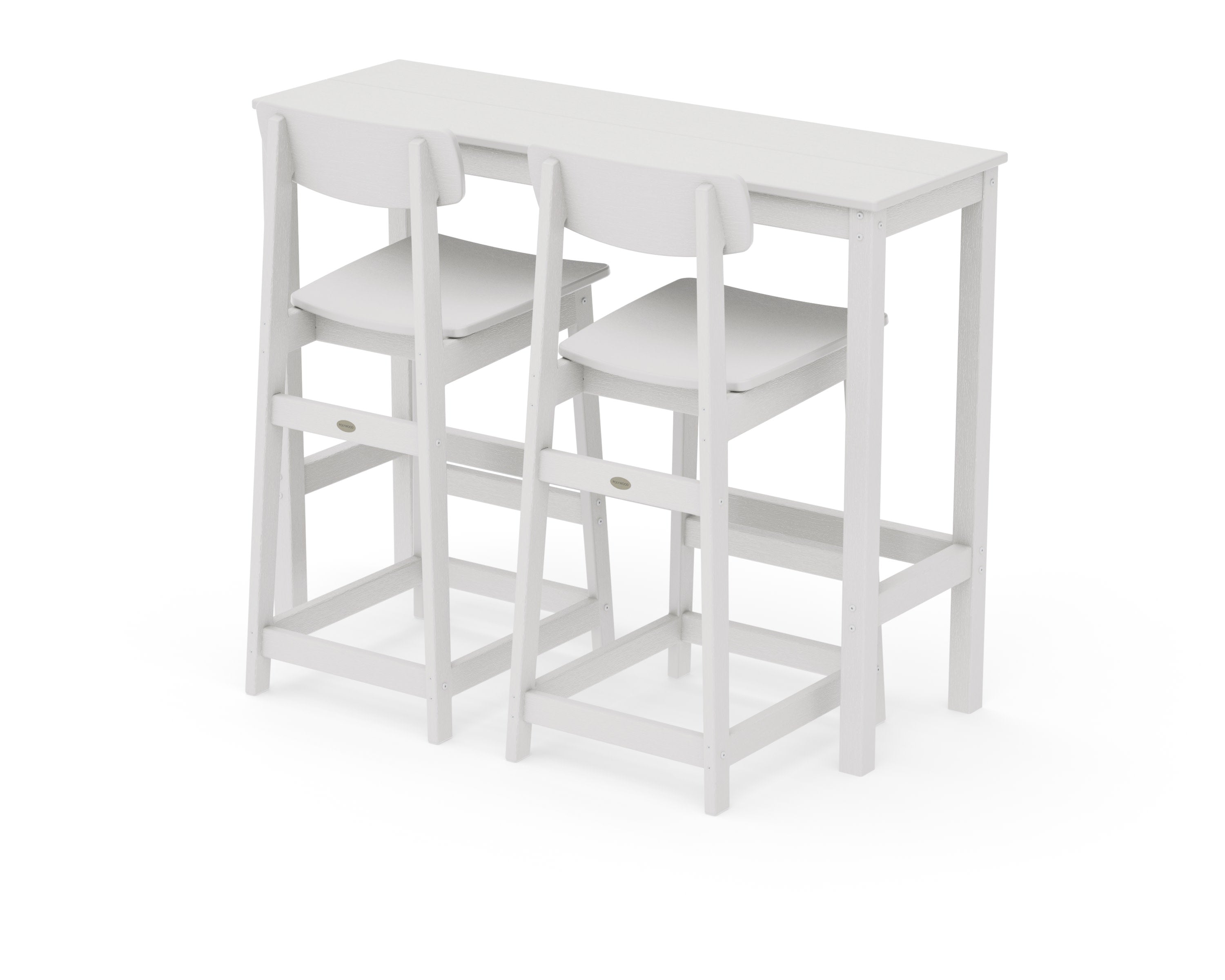 Modern Studio Urban Bar Chair 3-Piece Balcony Set in Vintage White
