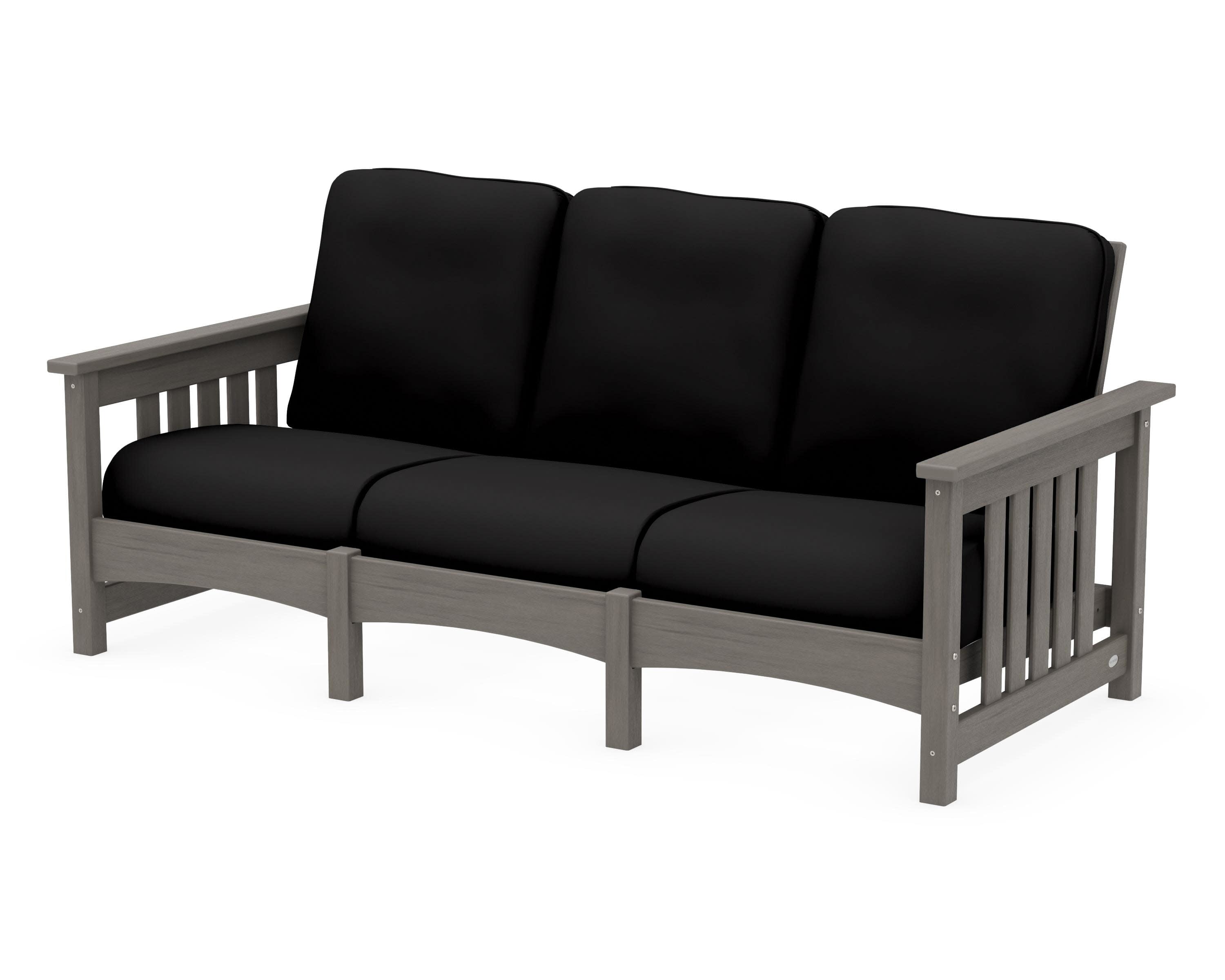 Club Mission Sofa in Driftwood / Canvas Black