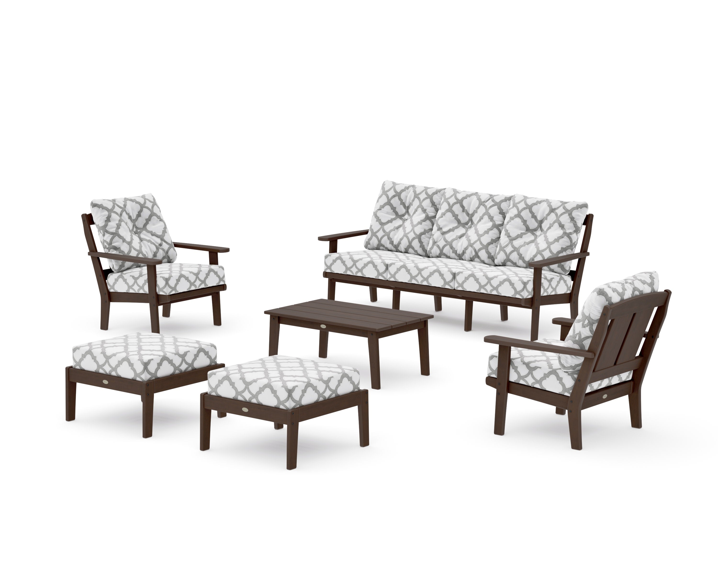 Mission 6-Piece Lounge Sofa Set in Kona / Trellis Grey Mist