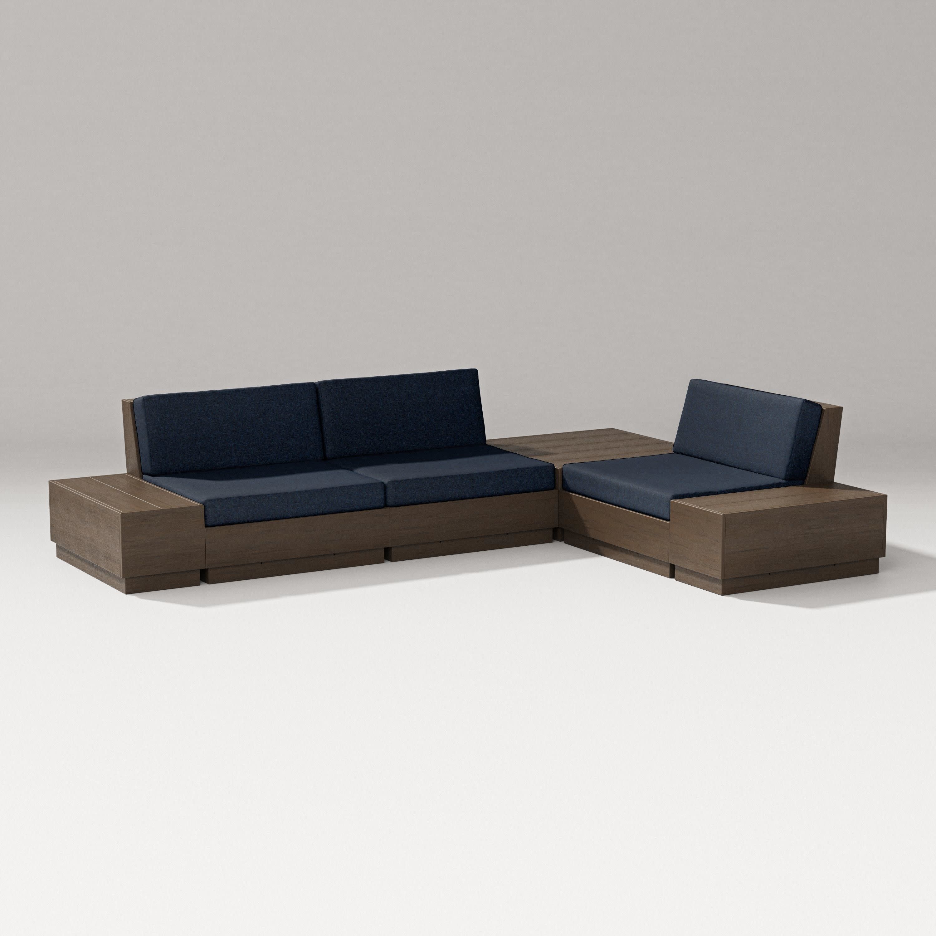 Elevate 6-Piece Corner Sectional in Kona / Marine Indigo