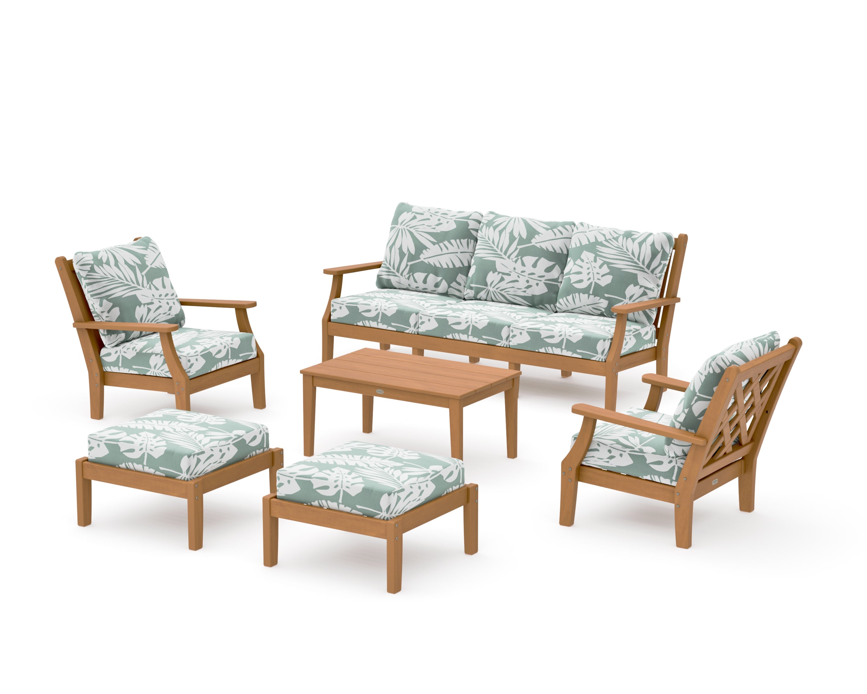 Wovendale 6-Piece Lounge Sofa Set in Natural / Leaf Glacier Spa
