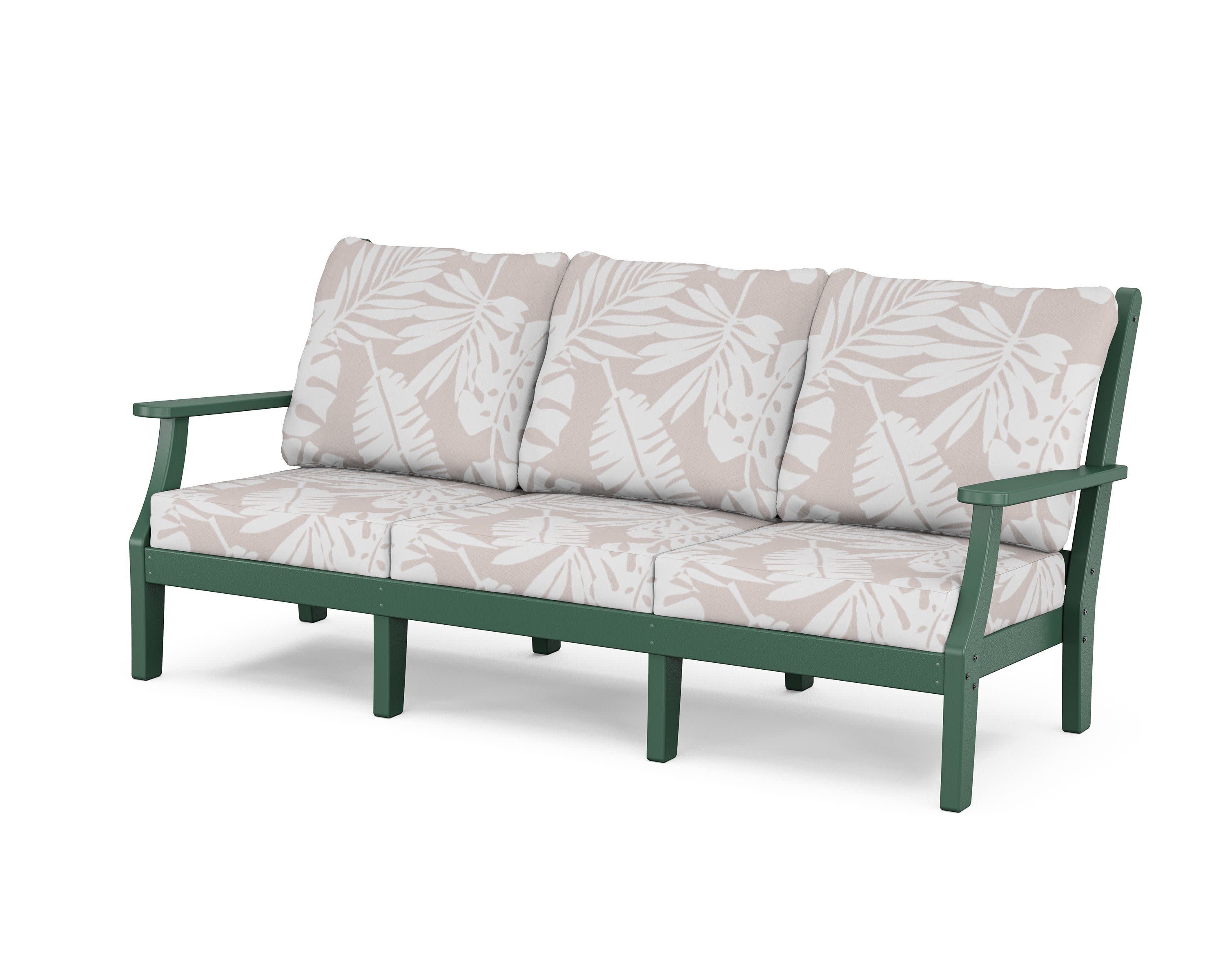 Wovendale Deep Seating Sofa in Green / Leaf Dune Burlap