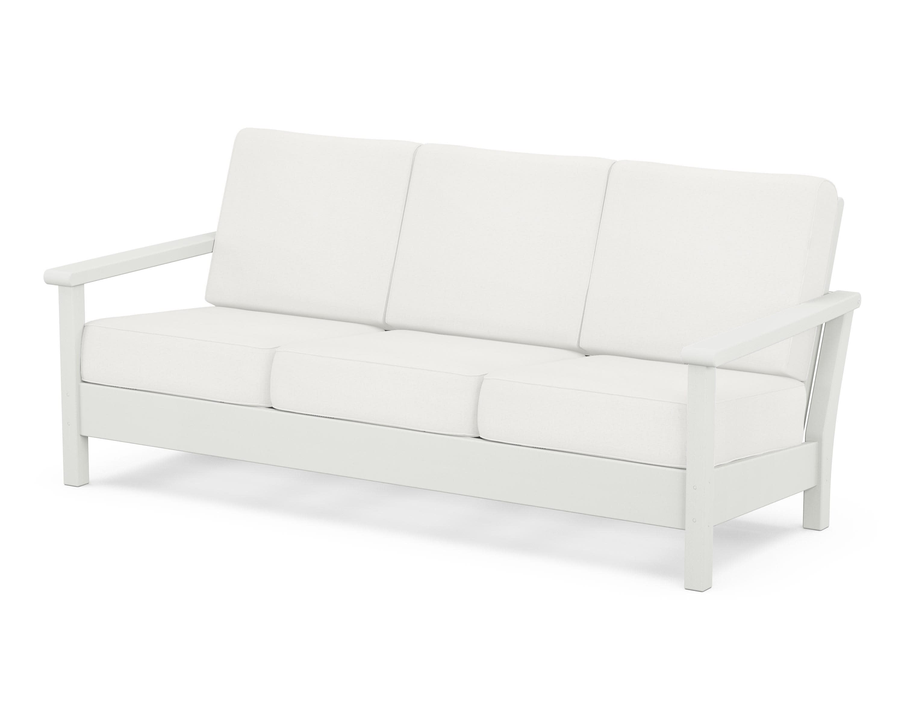 Harbour Deep Seating Sofa in Vintage White / Natural Linen