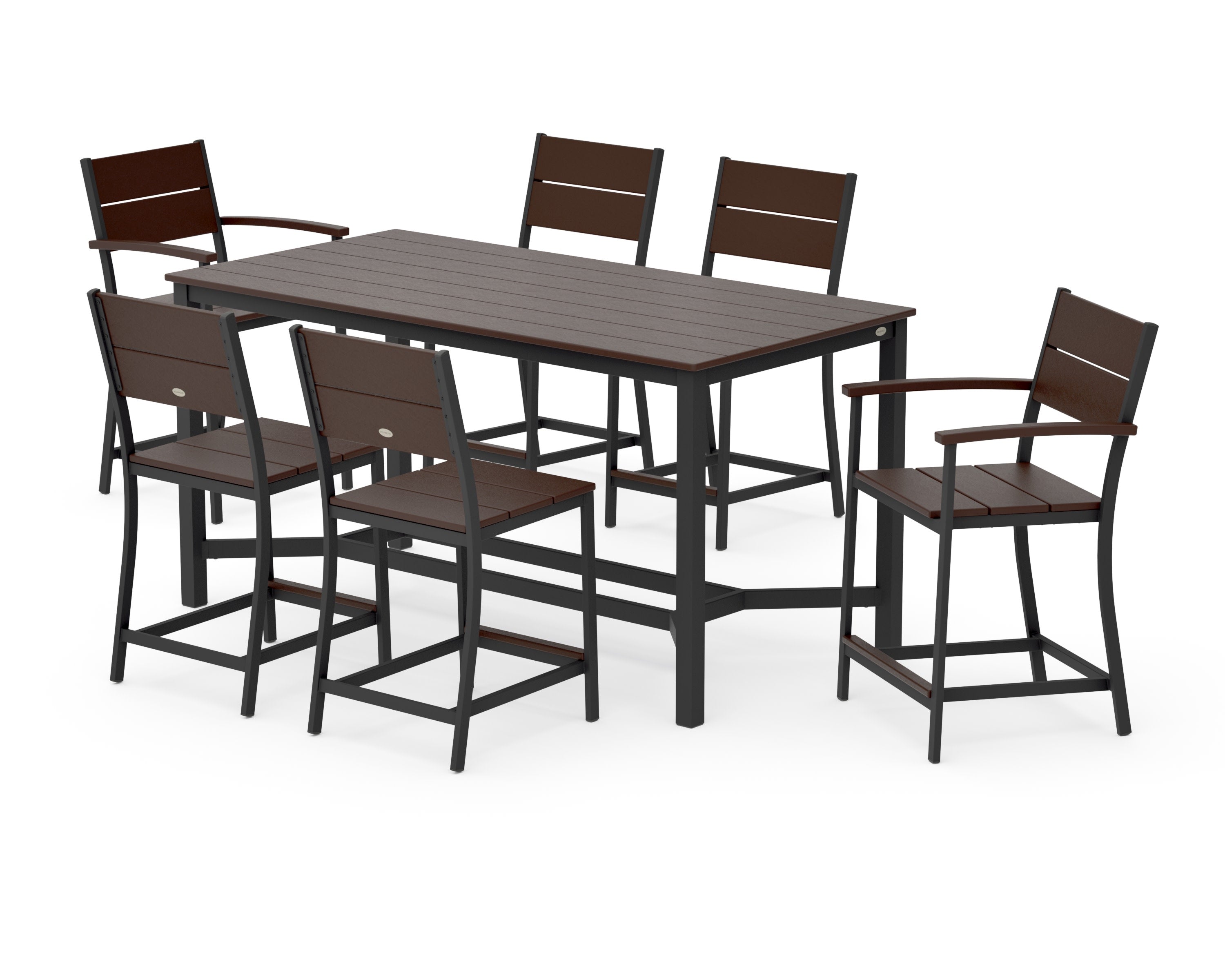 Main Street 7-Piece Counter Set in Black / Mahogany