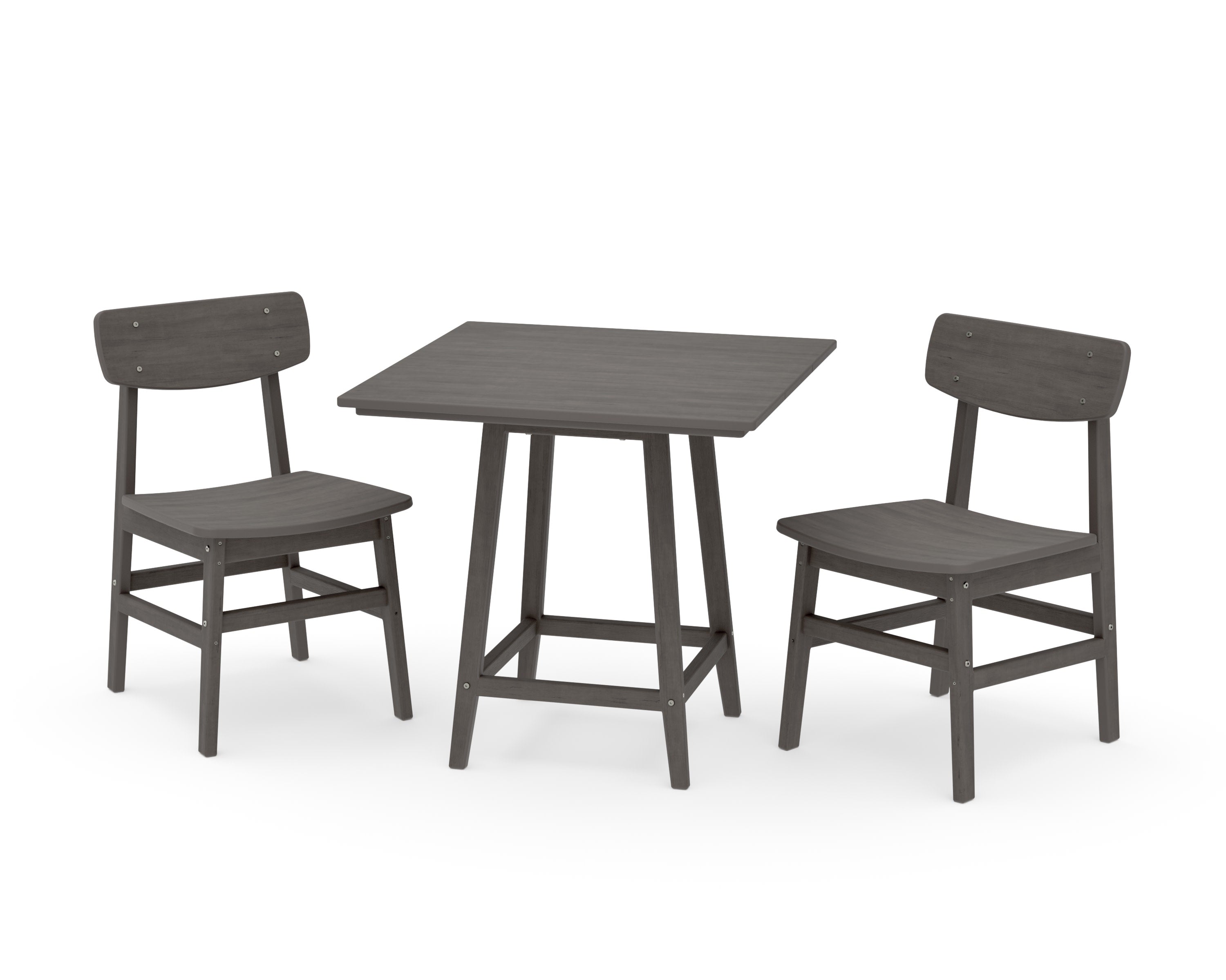 Modern Studio Urban Chair 3-Piece Bistro Dining Set in Driftwood