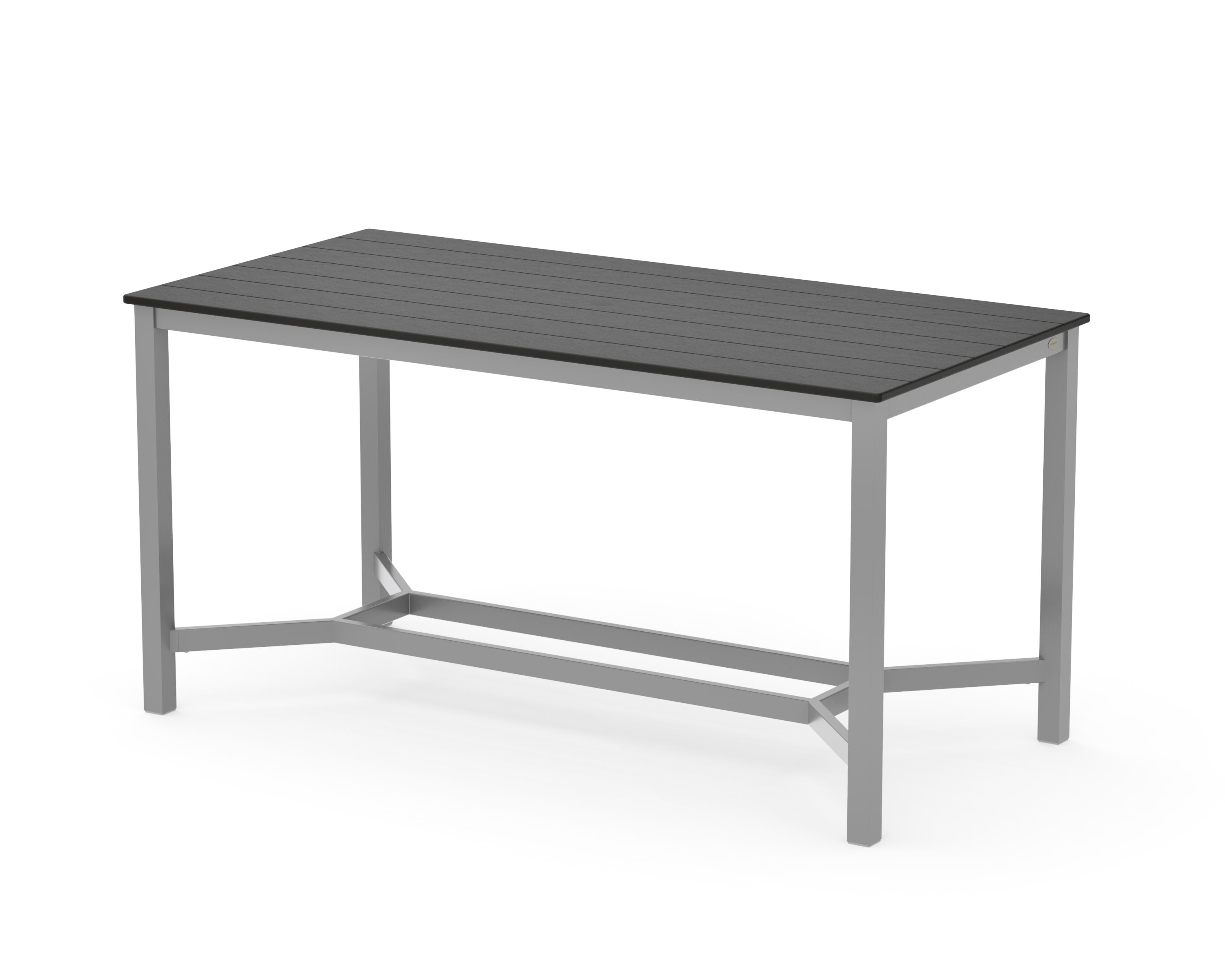 Main Street 36 x 72 Counter Table in Silver / Black
