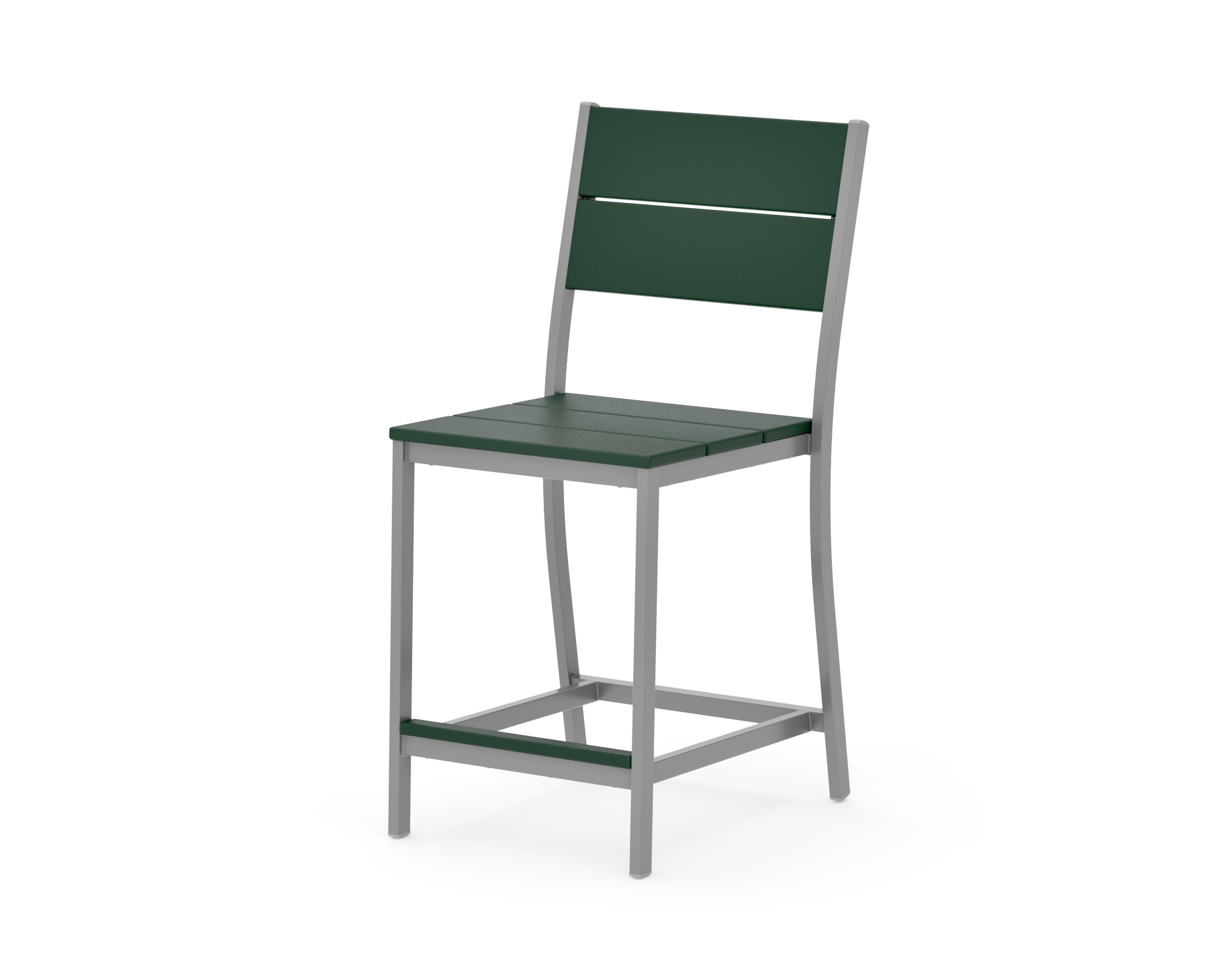 Main Street Counter Side Chair in Silver / Green