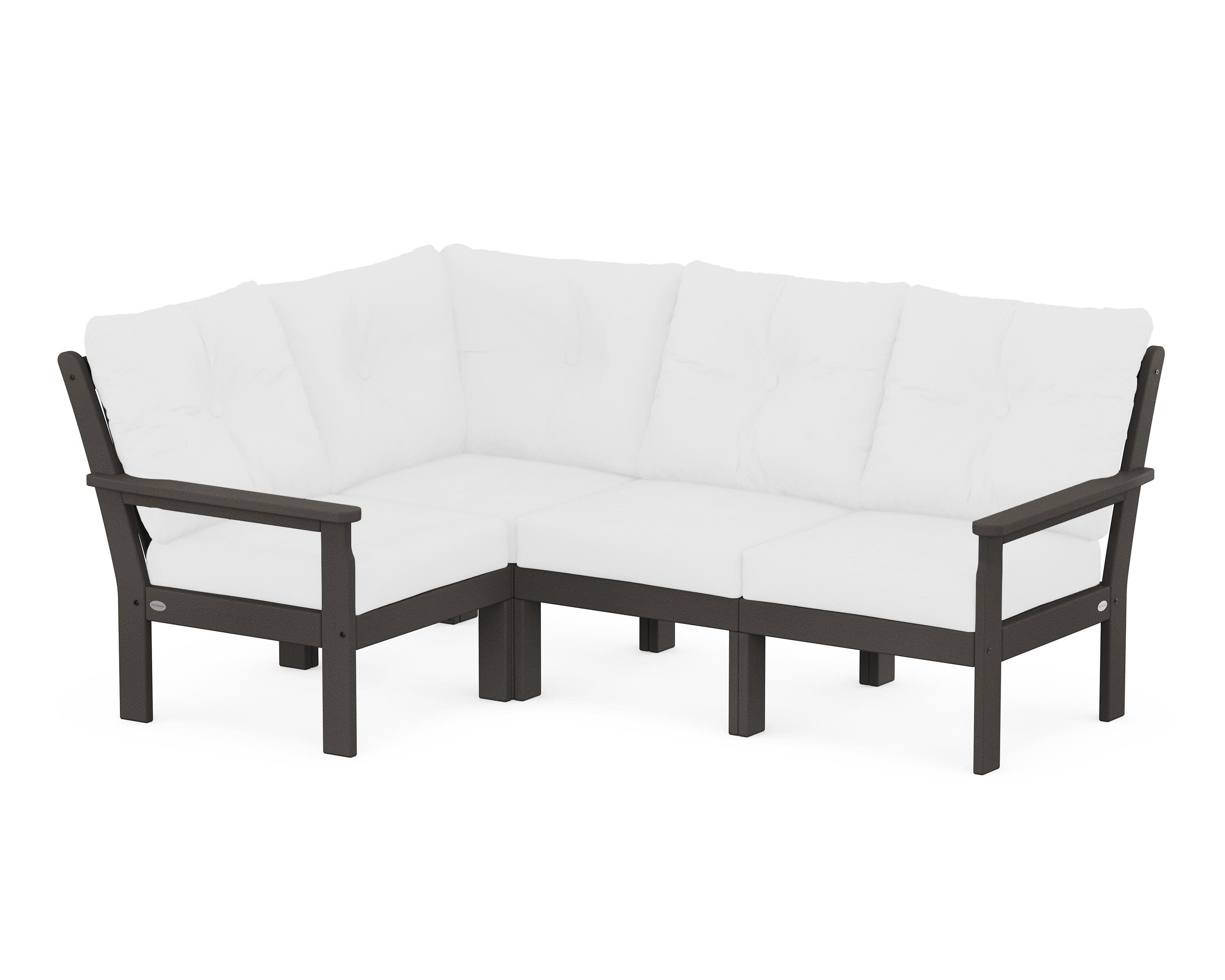 Vineyard 4-Piece Sectional in Vintage Coffee / Natural