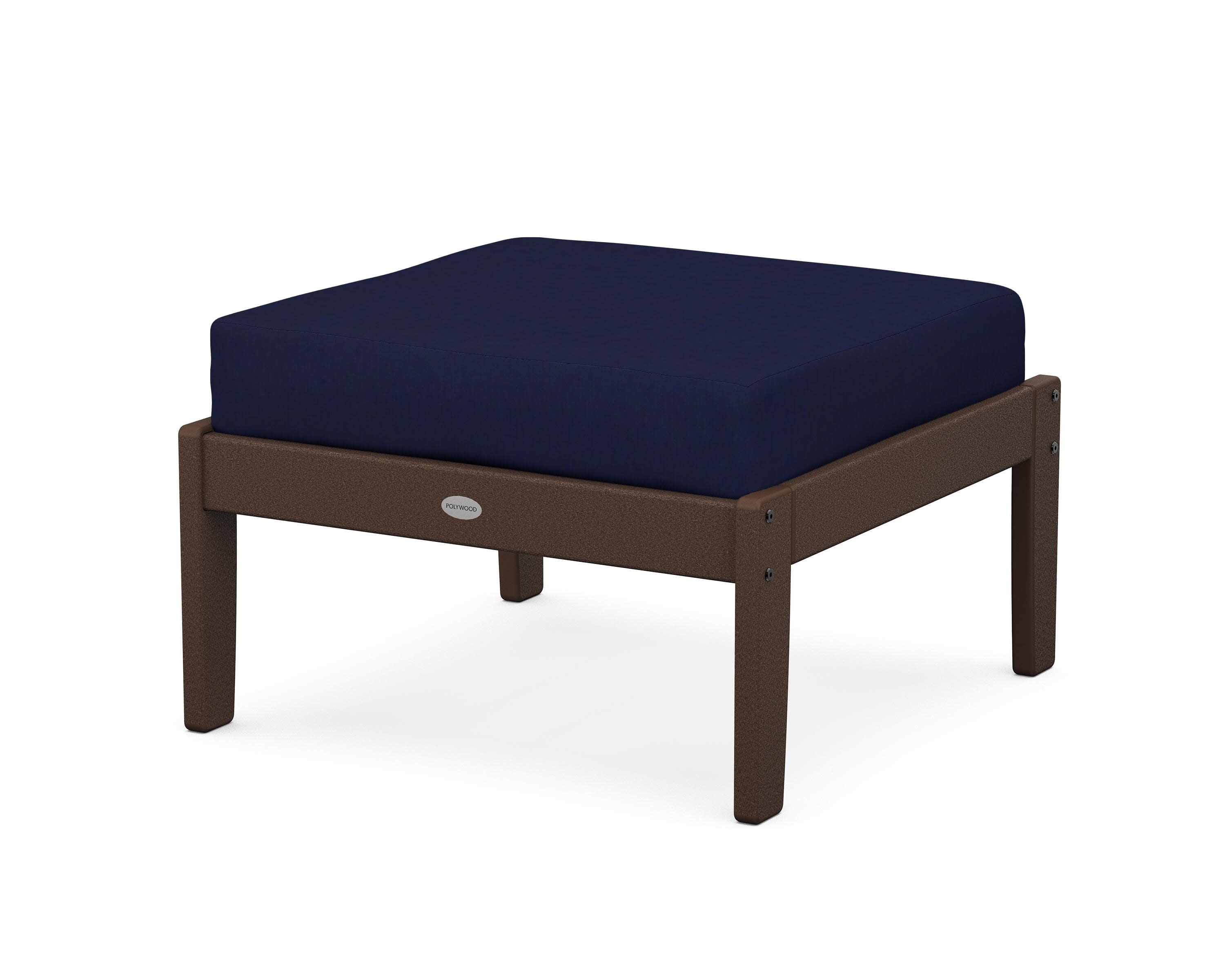 Braxton Deep Seating Ottoman in Mahogany / Navy