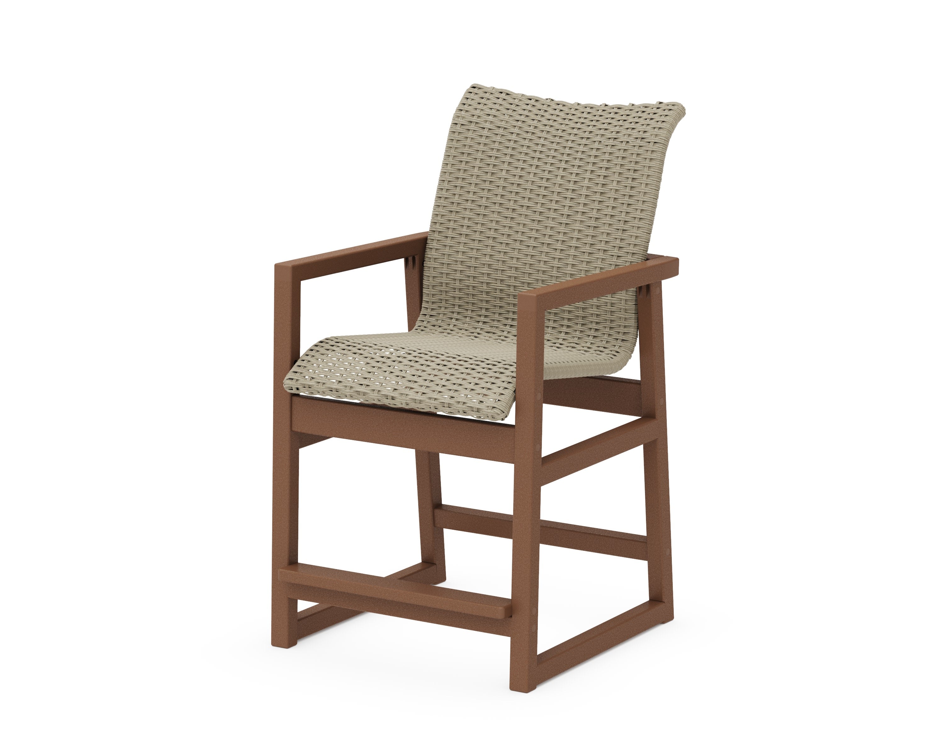 EDGE Woven Counter Arm Chair in Teak / Dune Grass