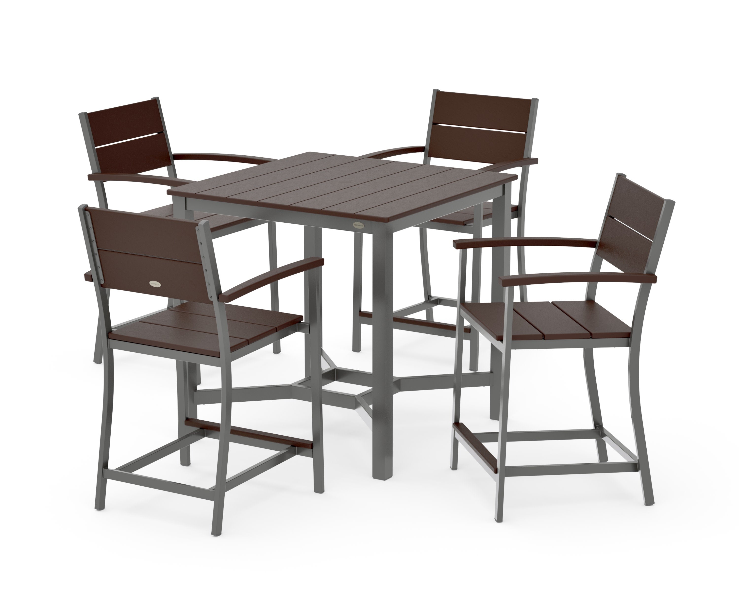 Main Street 5-Piece Counter Set in Charcoal / Mahogany