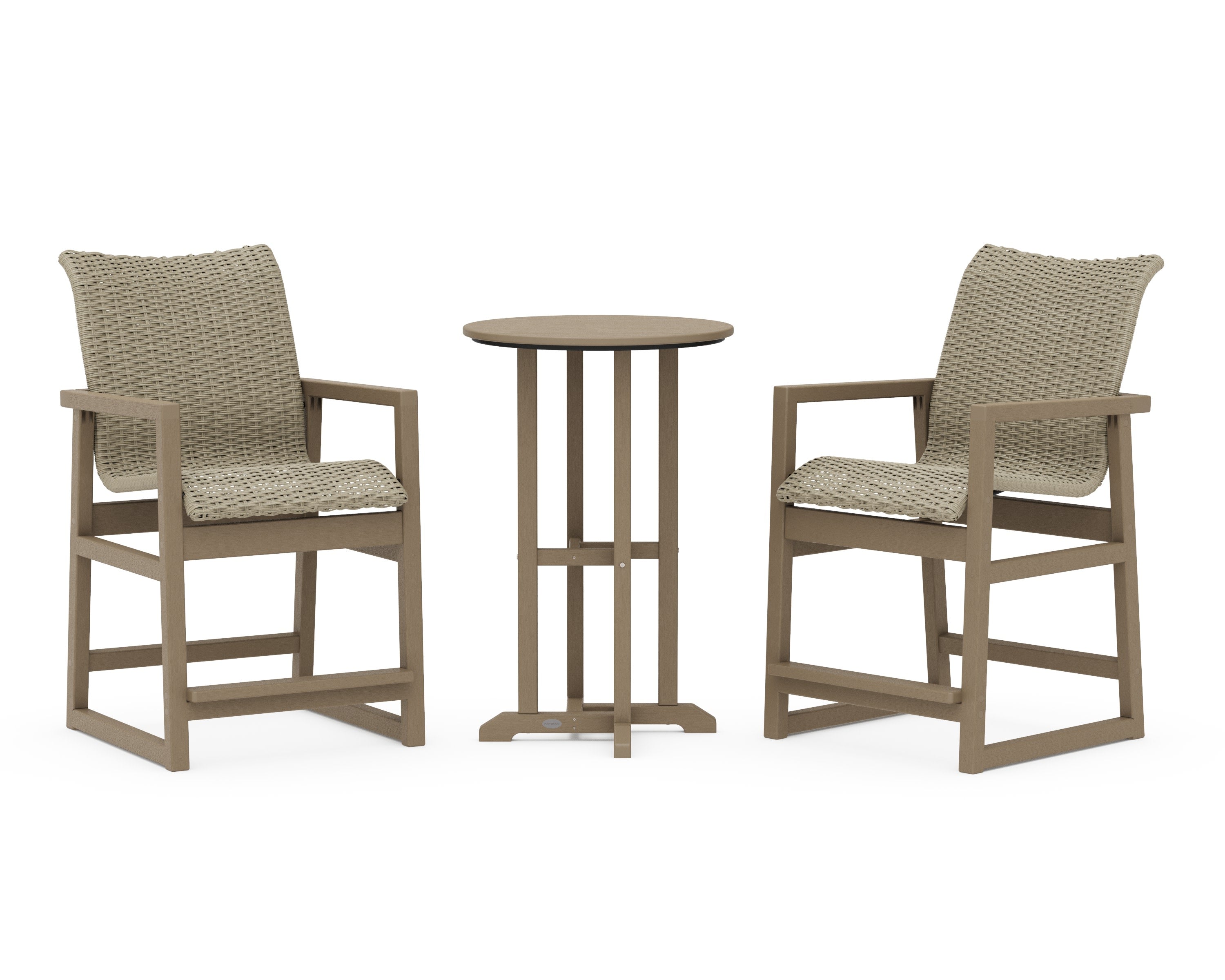 EDGE Woven 3-Piece Farmhouse Counter Set in Vintage Sahara / Dune Grass