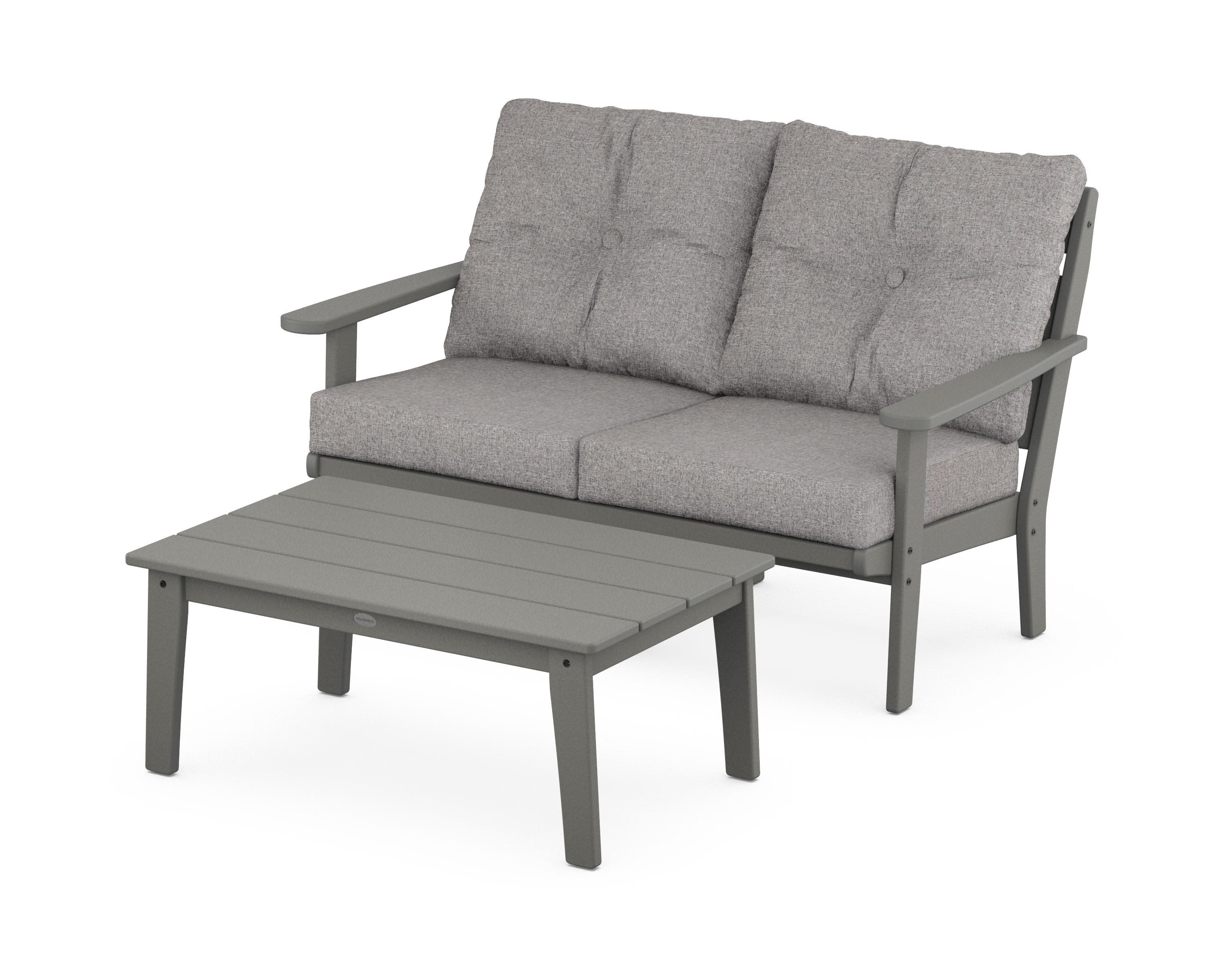 Lakeside 2-Piece Lounge Loveseat Set in Slate Grey / Grey Mist