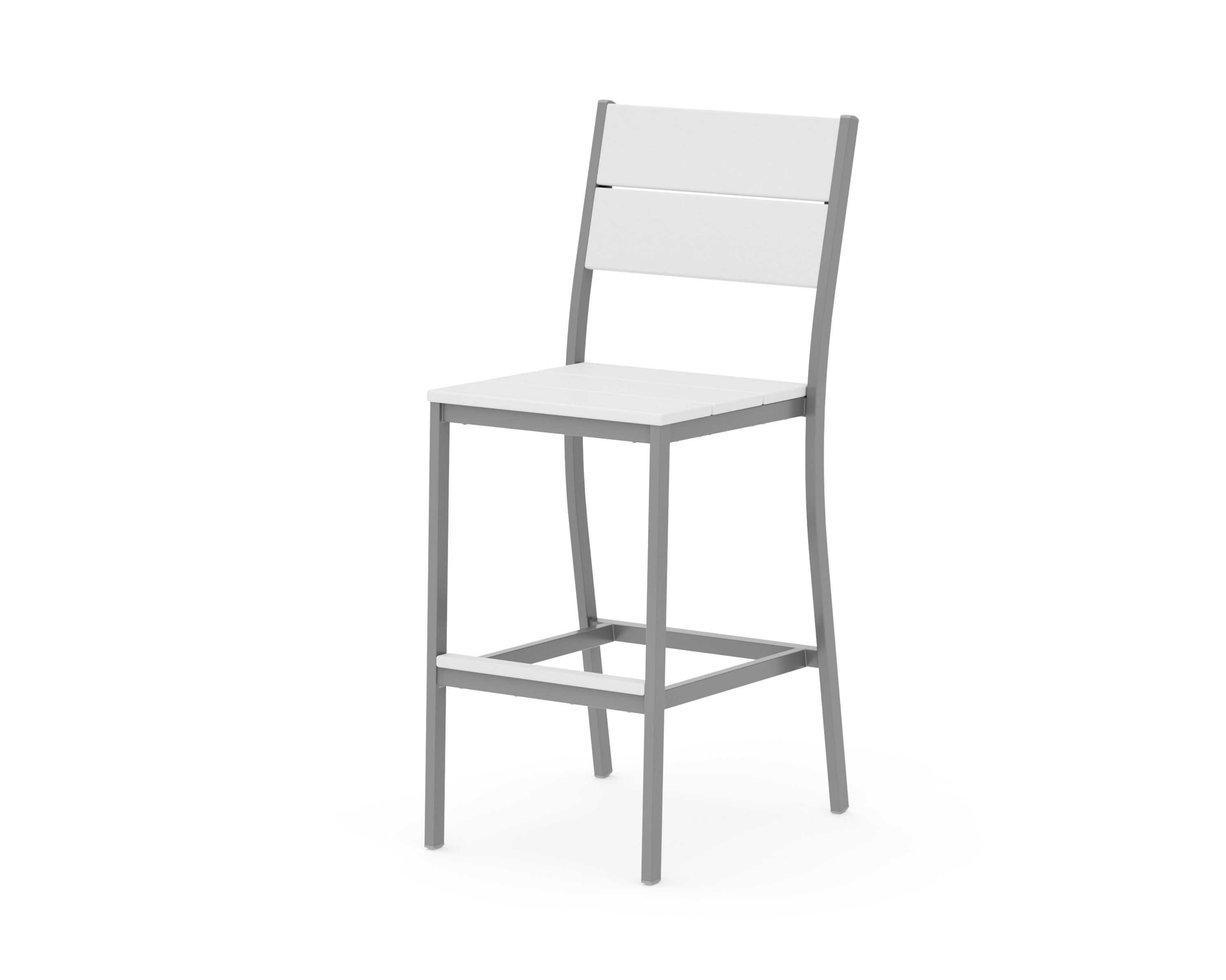 Main Street Bar Side Chair in Silver / White