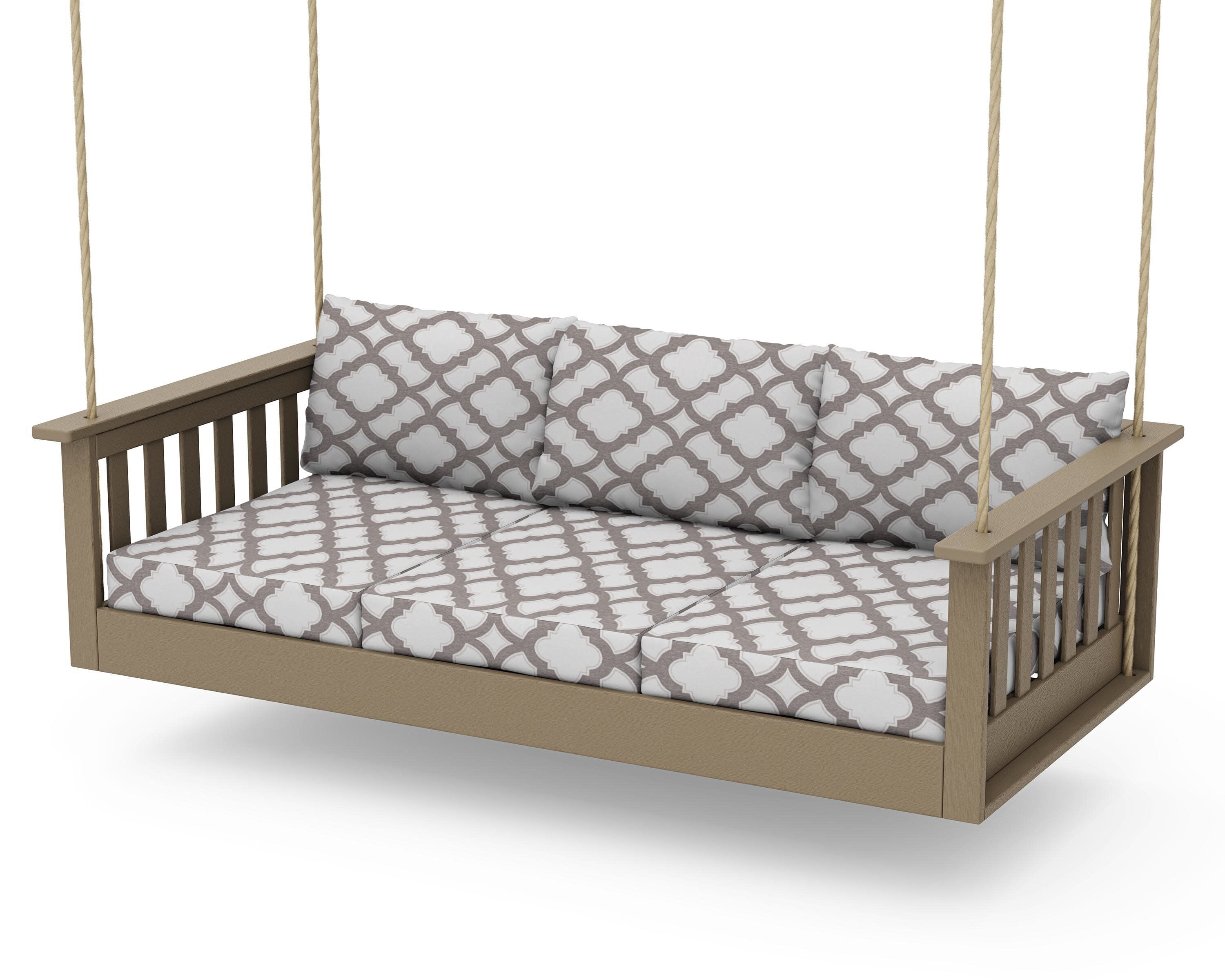 Vineyard Daybed Swing in Vintage Sahara / Trellis Grey Mist