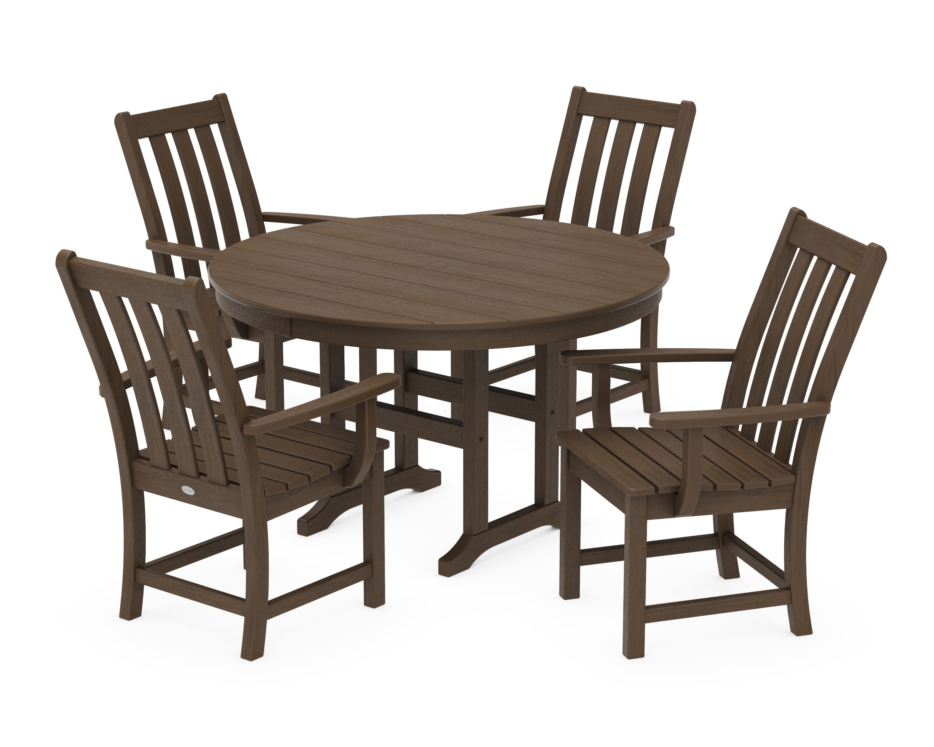 Vineyard 5-Piece Round Farmhouse Dining Set in Kona