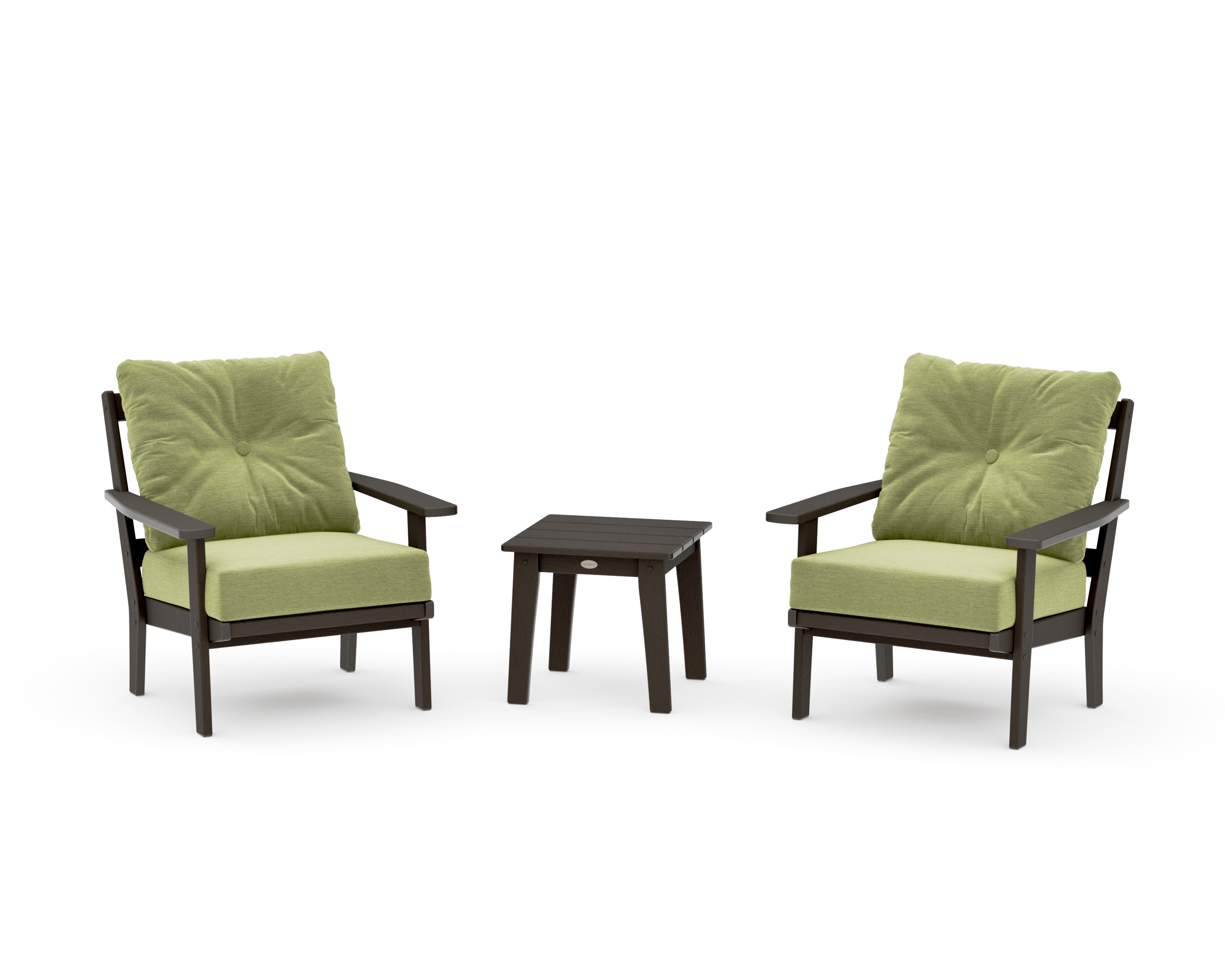 Prairie 3-Piece Deep Seating Set in Vintage Coffee / Chartreuse Boucle
