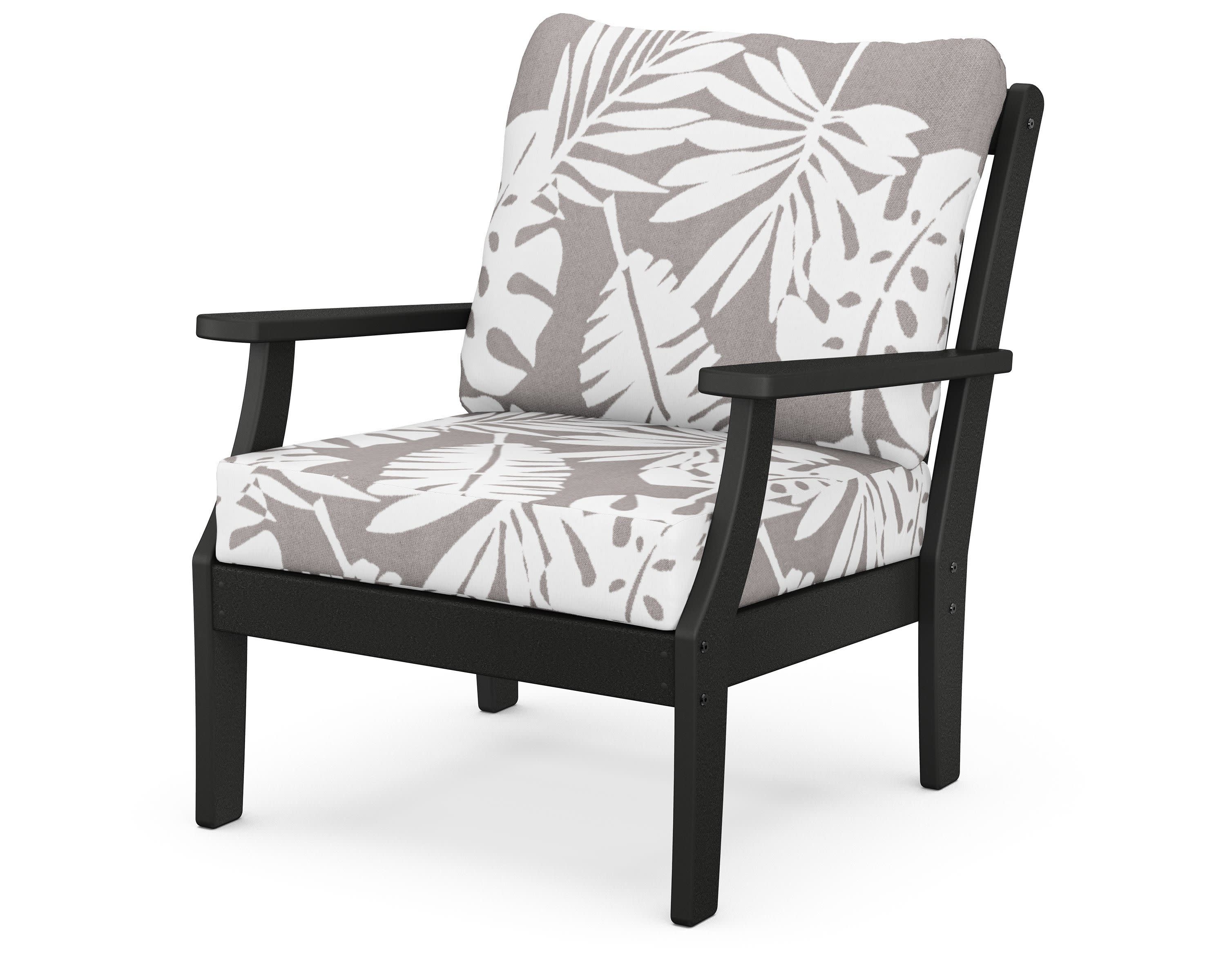 Braxton Deep Seating Chair in Black / Leaf Grey Mist