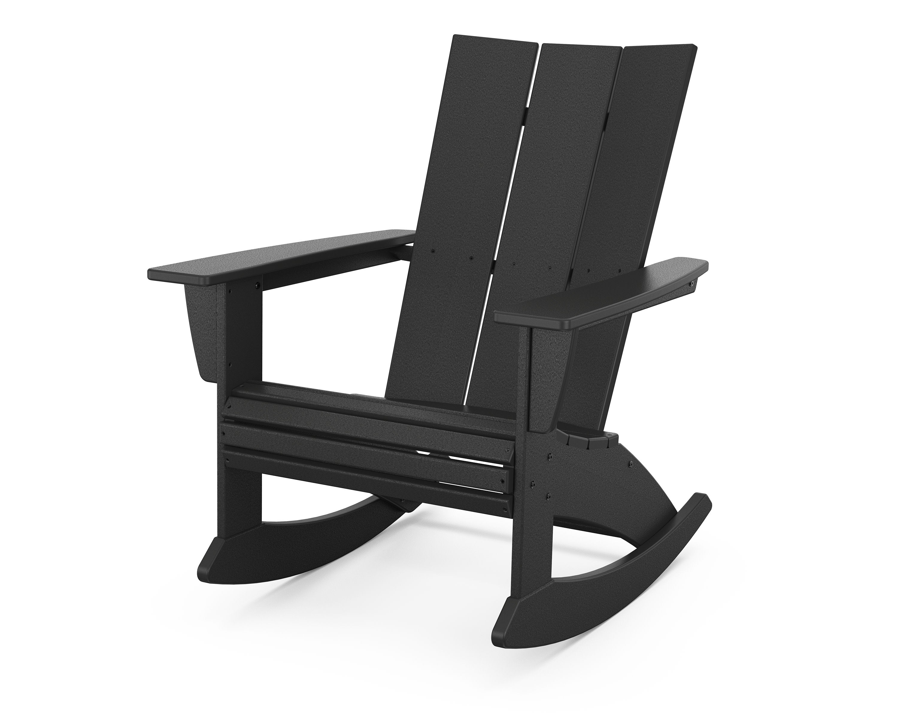 Modern Curveback Adirondack Rocking Chair in Black