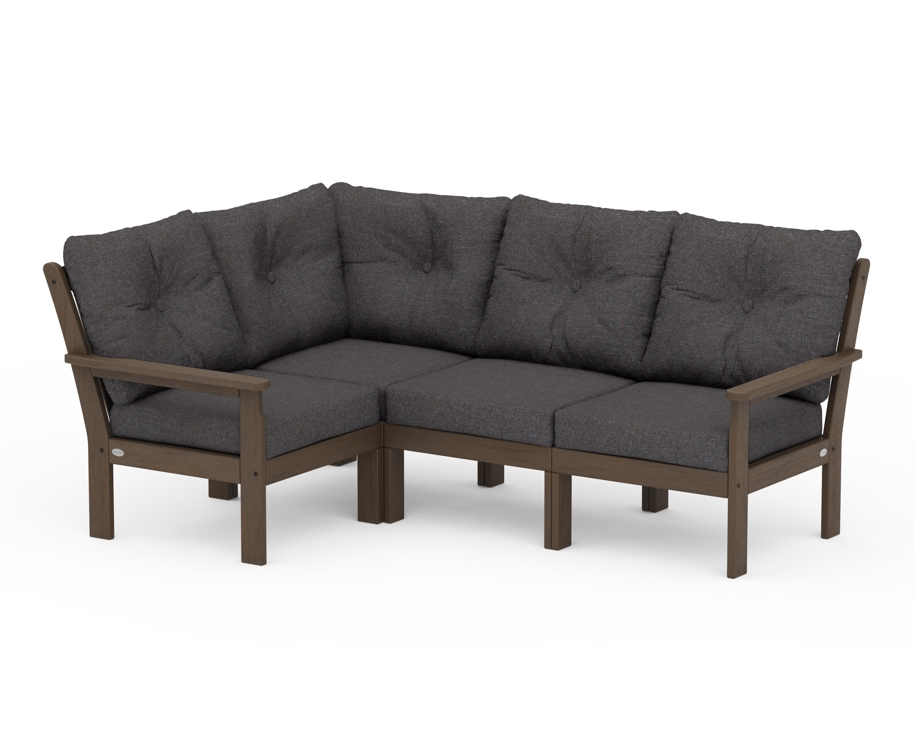 Vineyard 4-Piece Sectional in Kona / Ash Charcoal