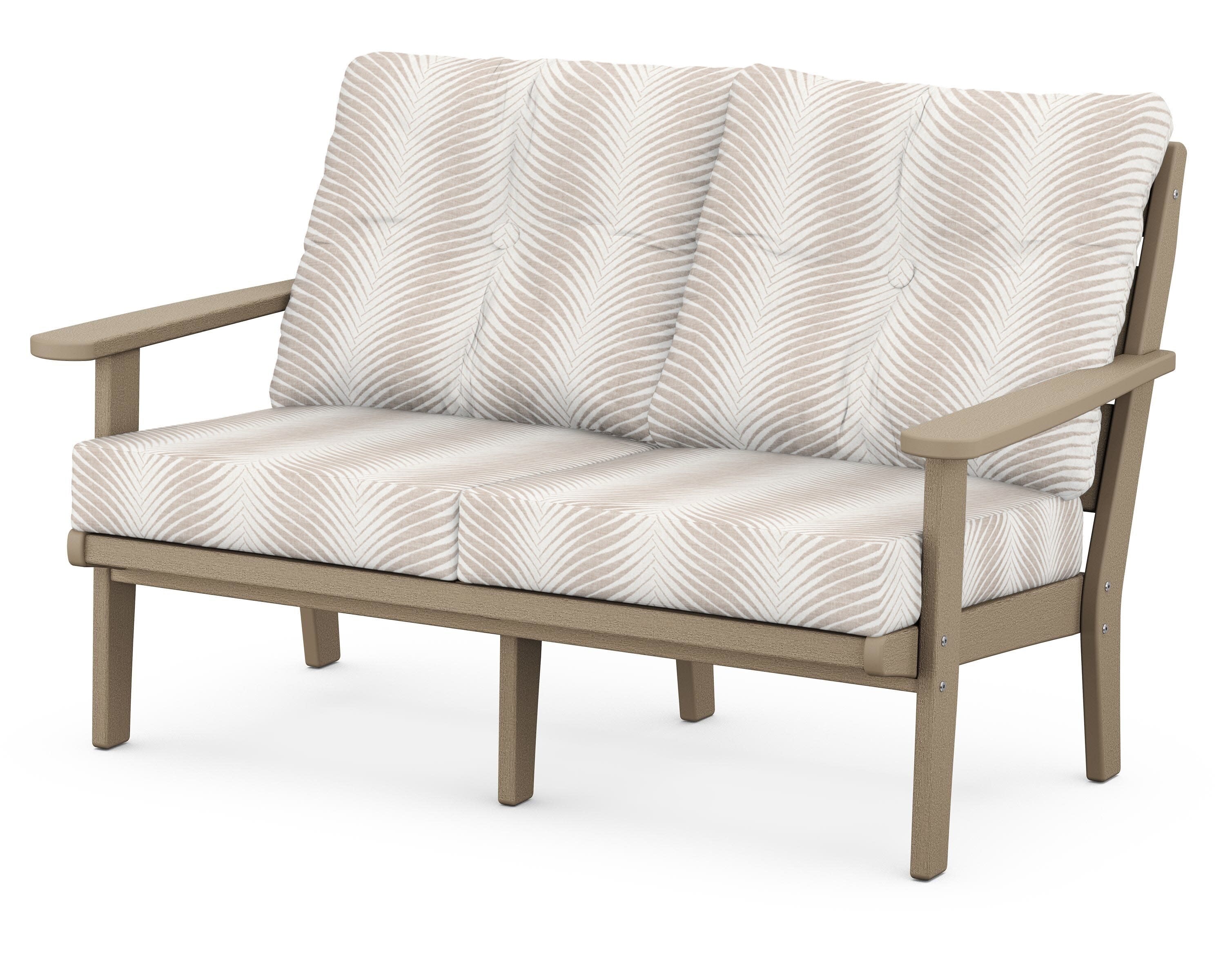 Lakeside Deep Seating Loveseat in Vintage Sahara / Clock Out Cloud