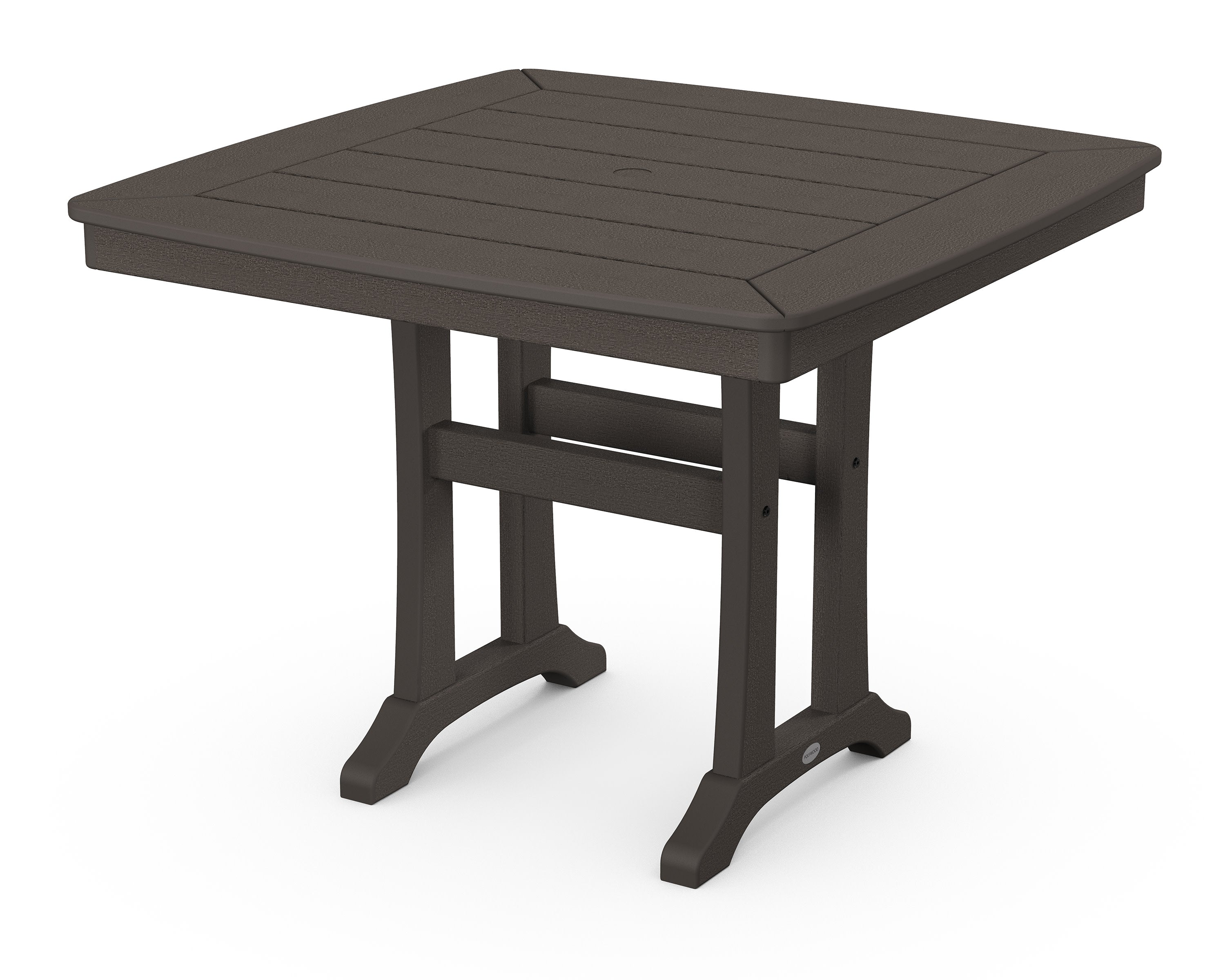 Nautical Trestle 37" Dining Table in Vintage Coffee