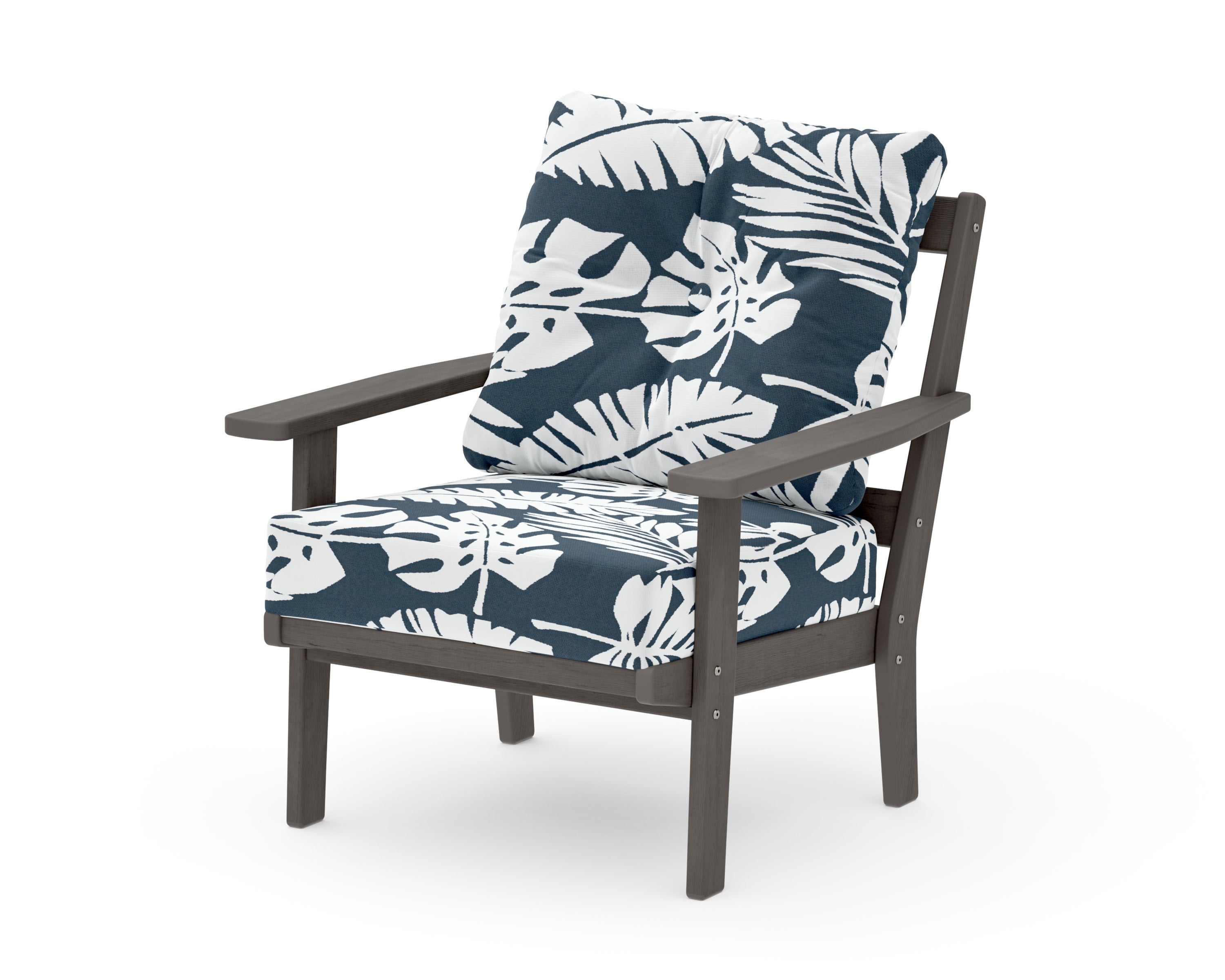 Oxford Deep Seating Chair in Driftwood / Leaf Marine Indigo