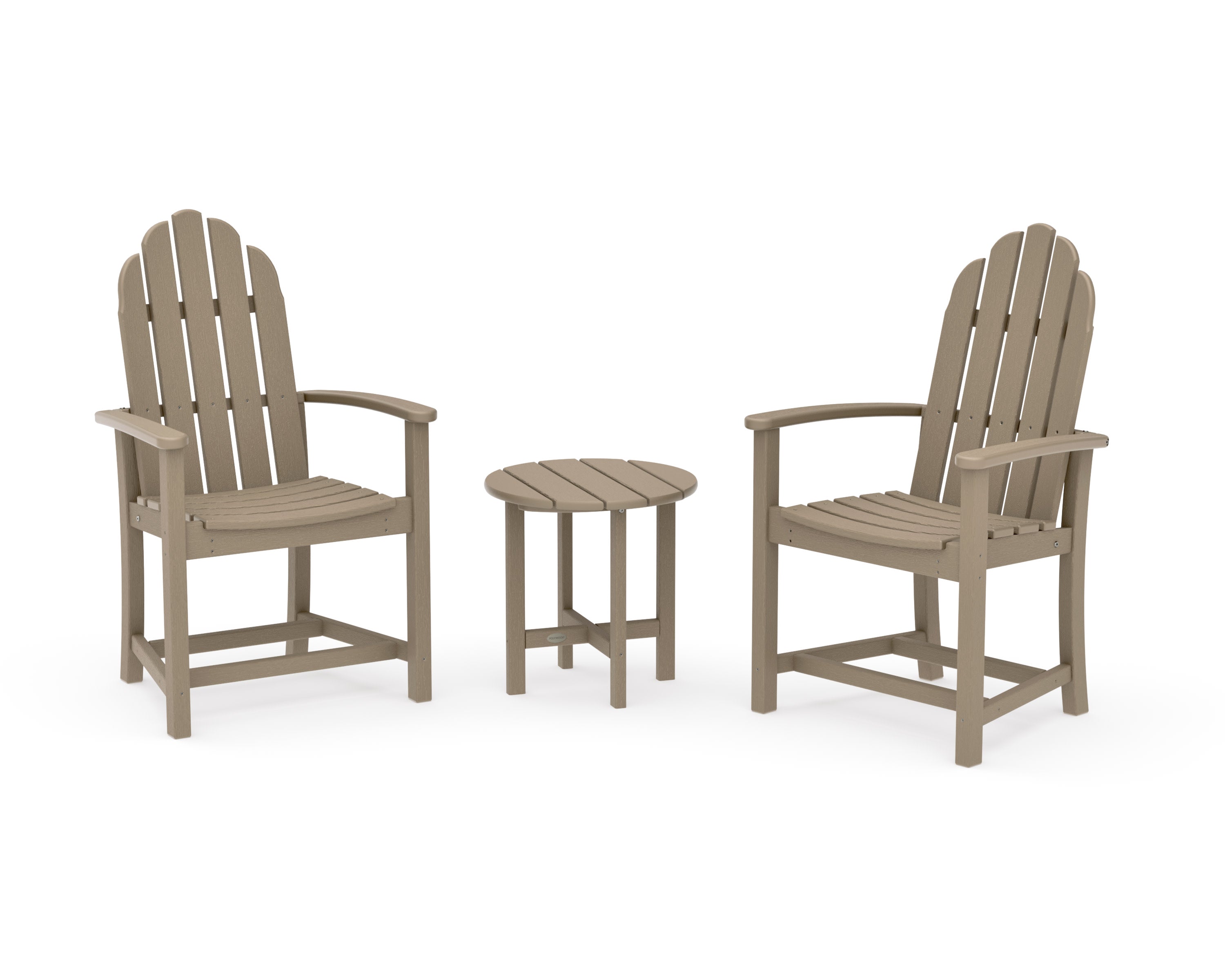 Classic 3-Piece Upright Adirondack Chair Set in Vintage Sahara