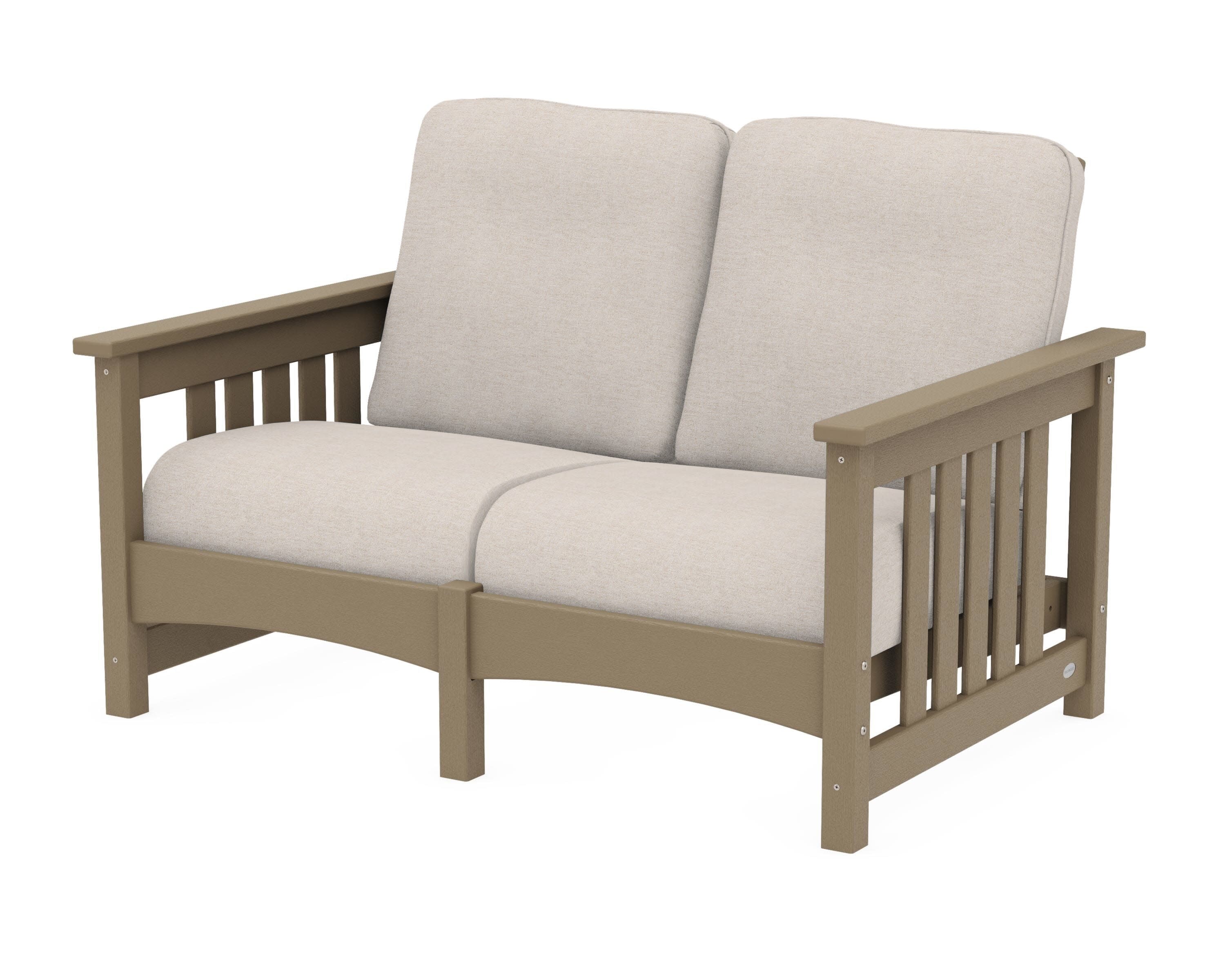 Club Mission Loveseat in Vintage Sahara / Nuance Cloud