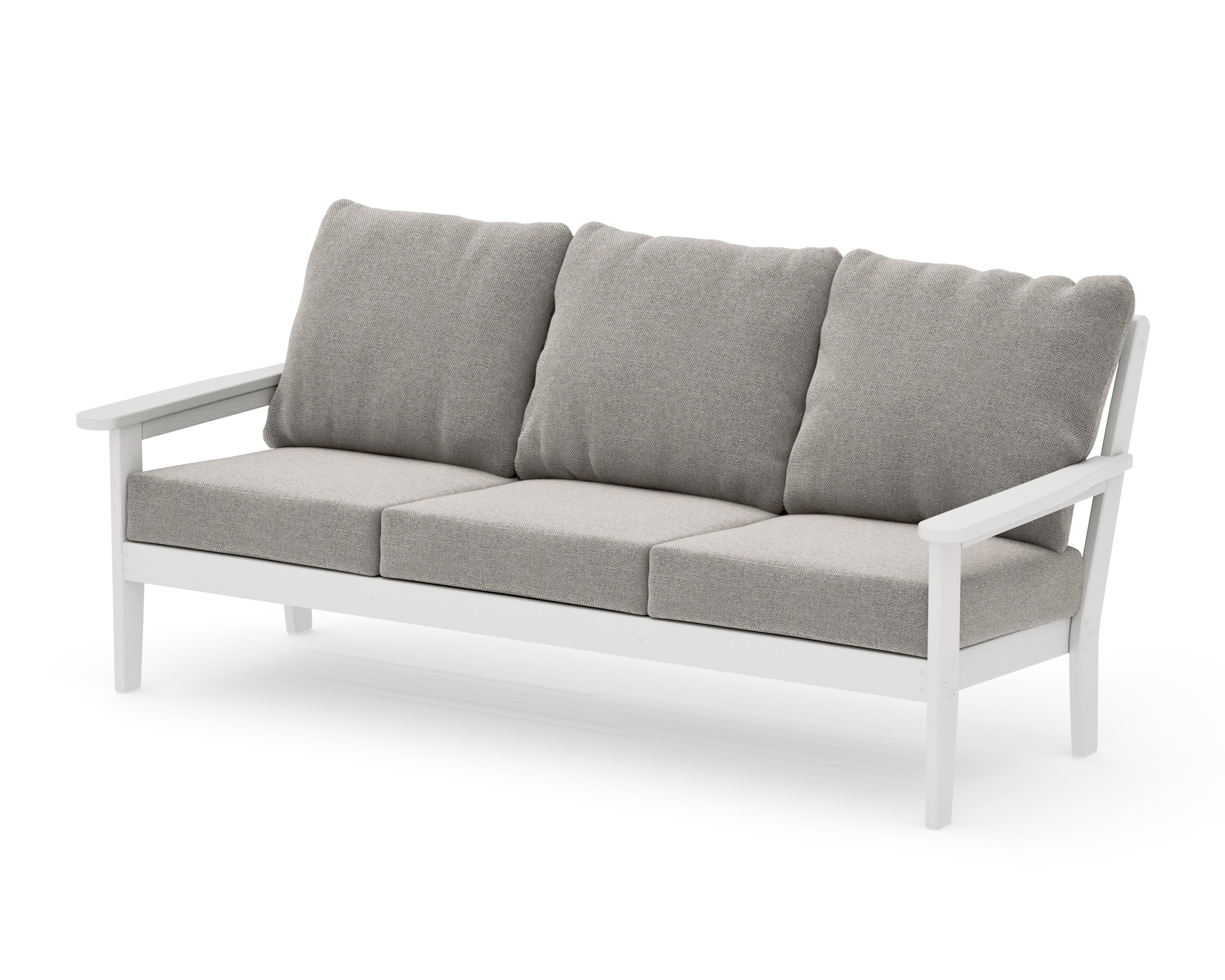 Cottage Deep Seating Sofa in Vintage White / Weathered Tweed